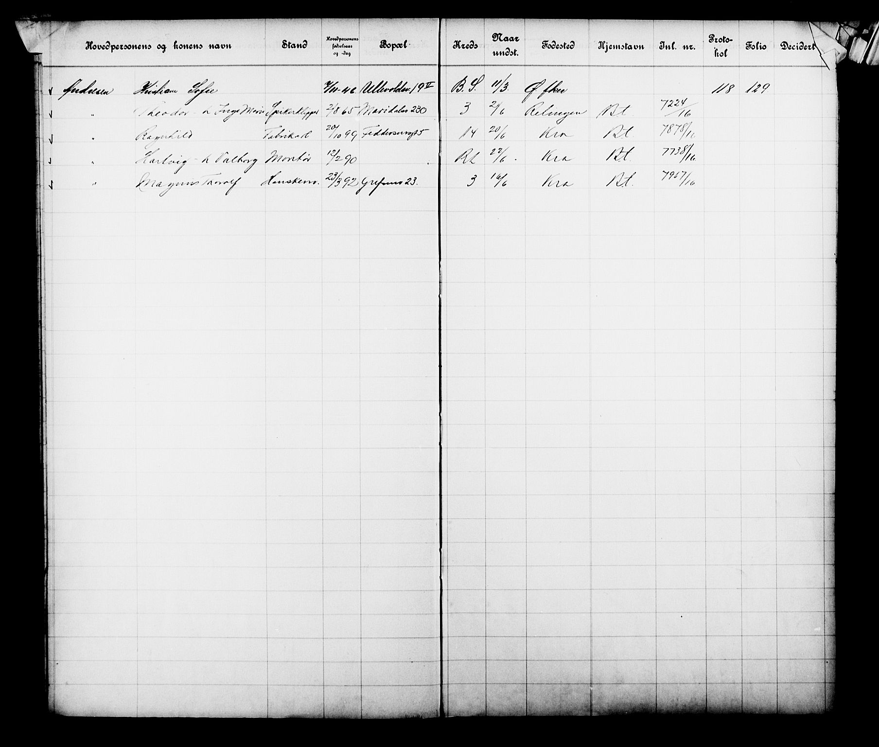 Fattigvesenet, OBA/A-20045/Fb/L0035: Hjemstavnsregister, 1916, s. 16