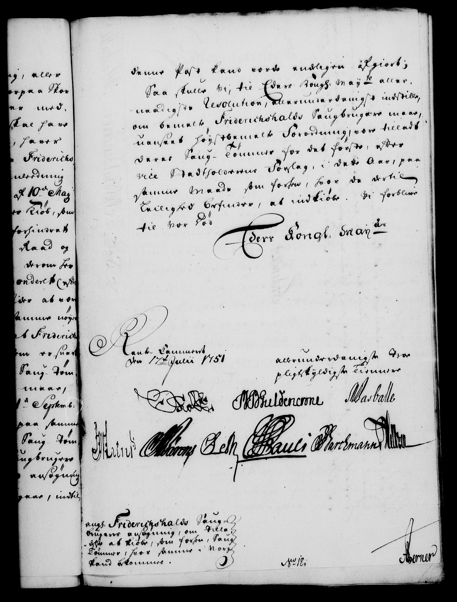 Rentekammeret, Kammerkanselliet, RA/EA-3111/G/Gf/Gfa/L0033: Norsk relasjons- og resolusjonsprotokoll (merket RK 52.33), 1751, s. 343