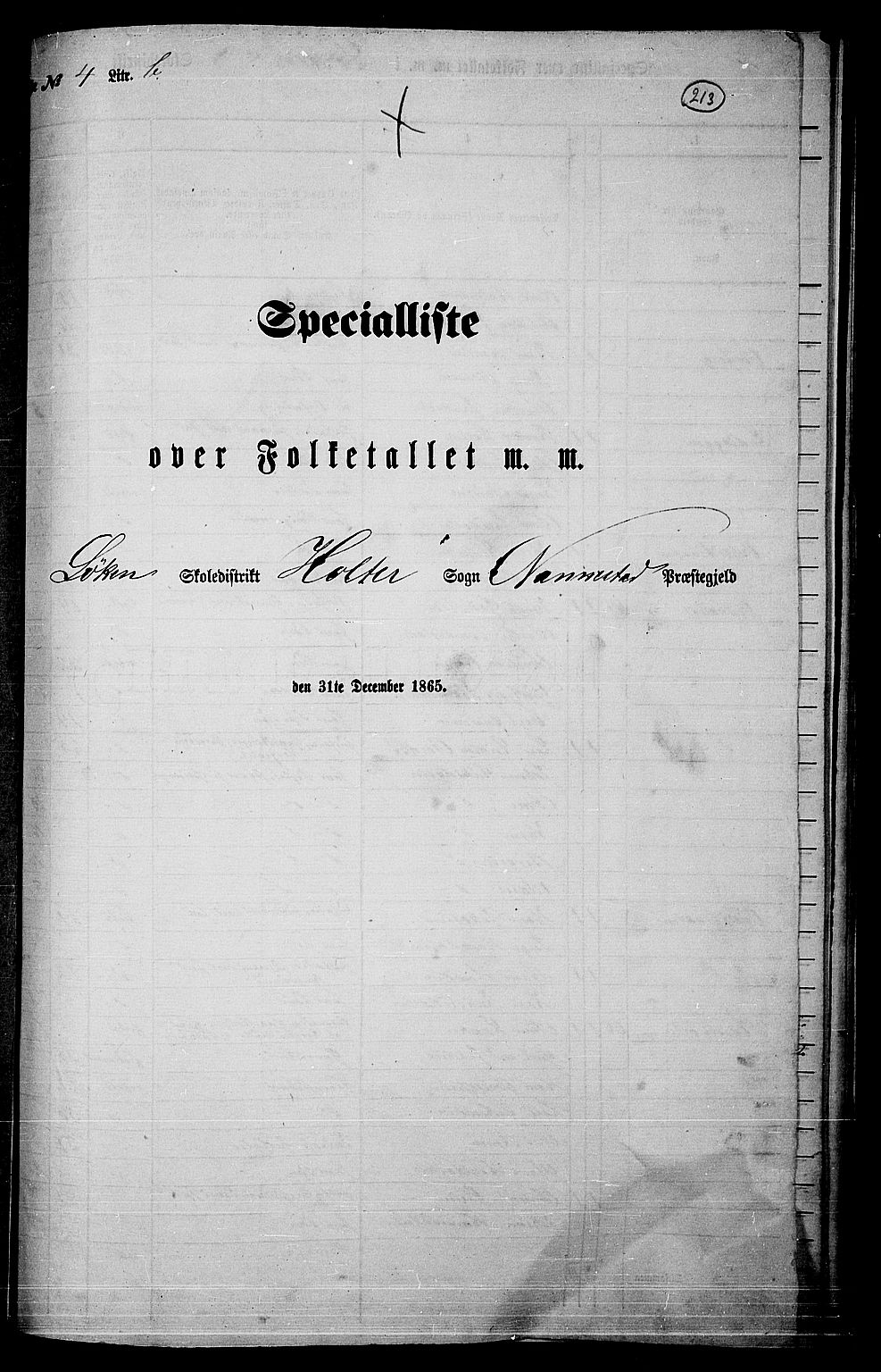 RA, Folketelling 1865 for 0238P Nannestad prestegjeld, 1865, s. 95