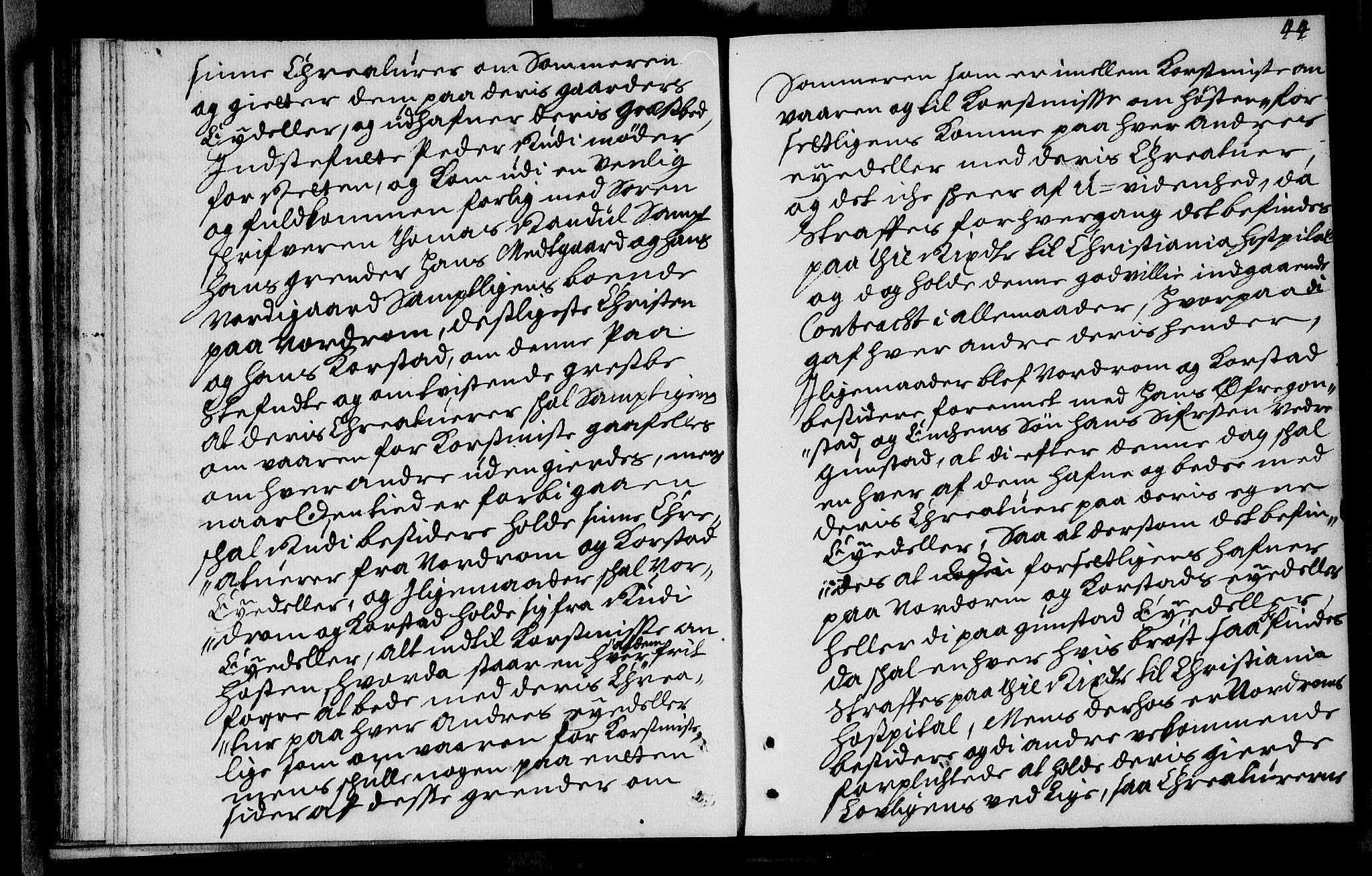 Sorenskriverier i Gudbrandsdalen, SAH/TING-036/G/Gb/Gba/L0031: Tingbok - Nord-Gudbrandsdal, 1703, s. 43b-44a