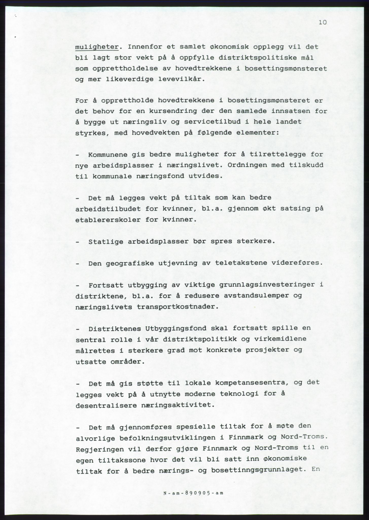 Forhandlingsmøtene 1989 mellom Høyre, KrF og Senterpartiet om dannelse av regjering, AV/RA-PA-0697/A/L0001: Forhandlingsprotokoll med vedlegg, 1989, s. 461