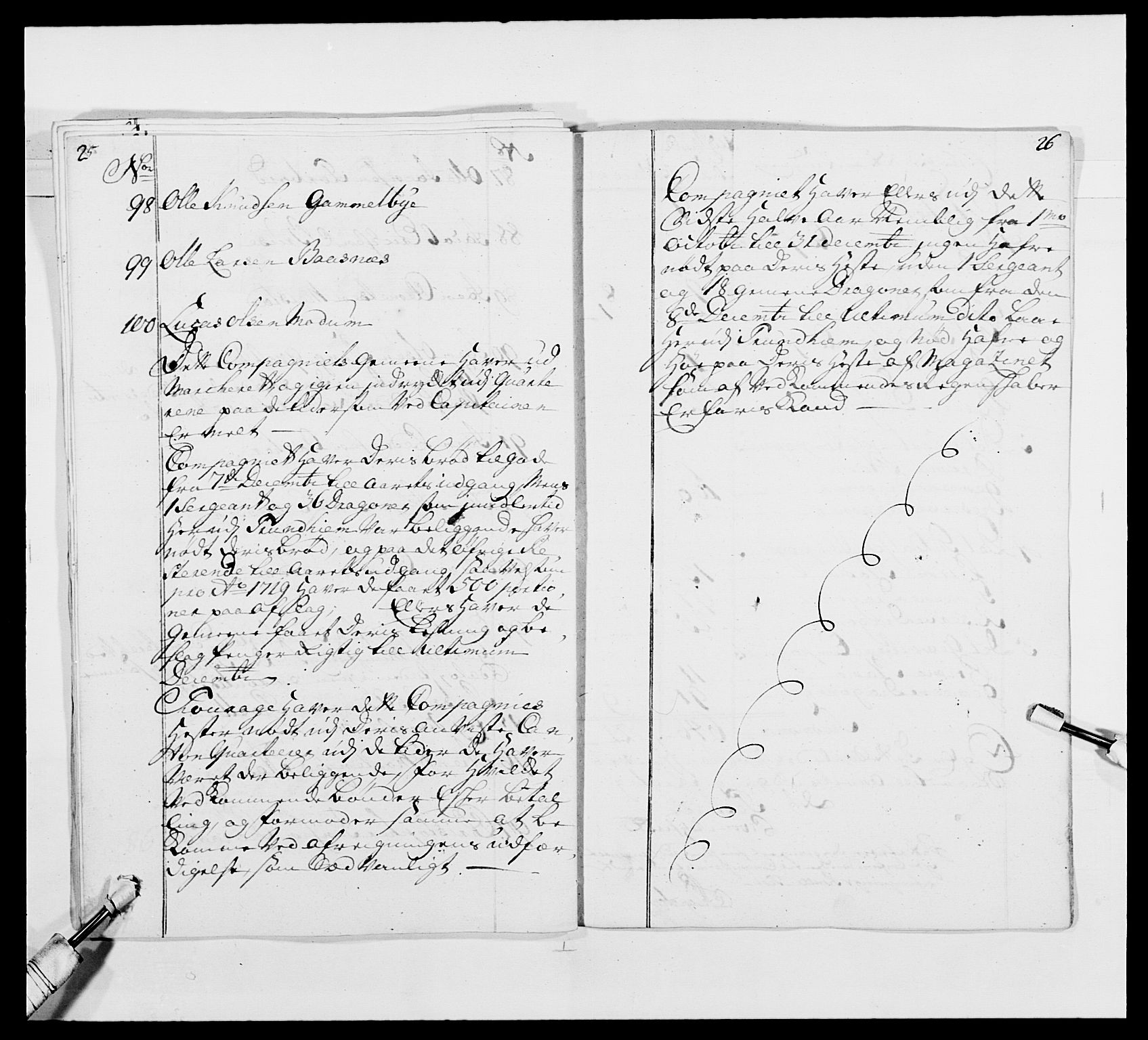 Kommanderende general (KG I) med Det norske krigsdirektorium, AV/RA-EA-5419/E/Ea/L0482: Nordafjelske dragonregiment, 1718-1761, s. 20