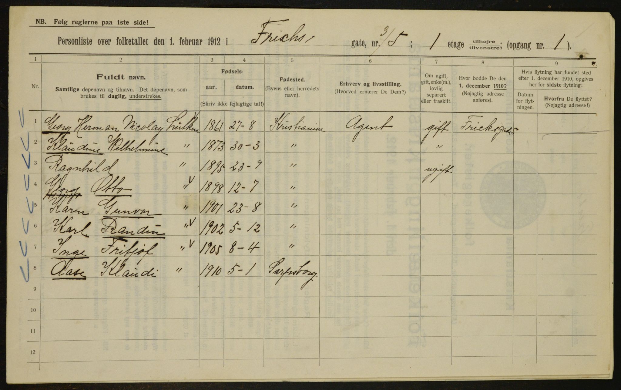 OBA, Kommunal folketelling 1.2.1912 for Kristiania, 1912, s. 26679