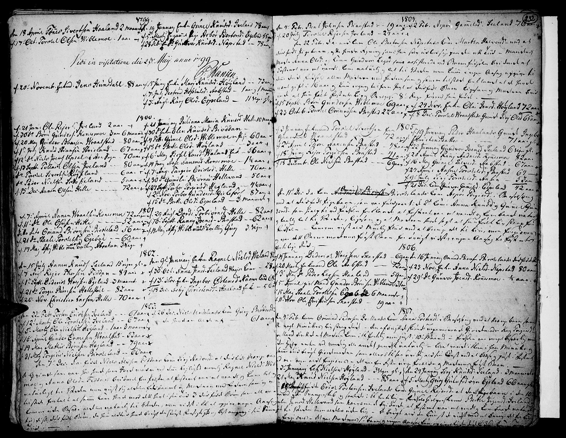 Sør-Audnedal sokneprestkontor, AV/SAK-1111-0039/F/Fa/Fab/L0002: Ministerialbok nr. A 2 /4, 1768-1814, s. 232