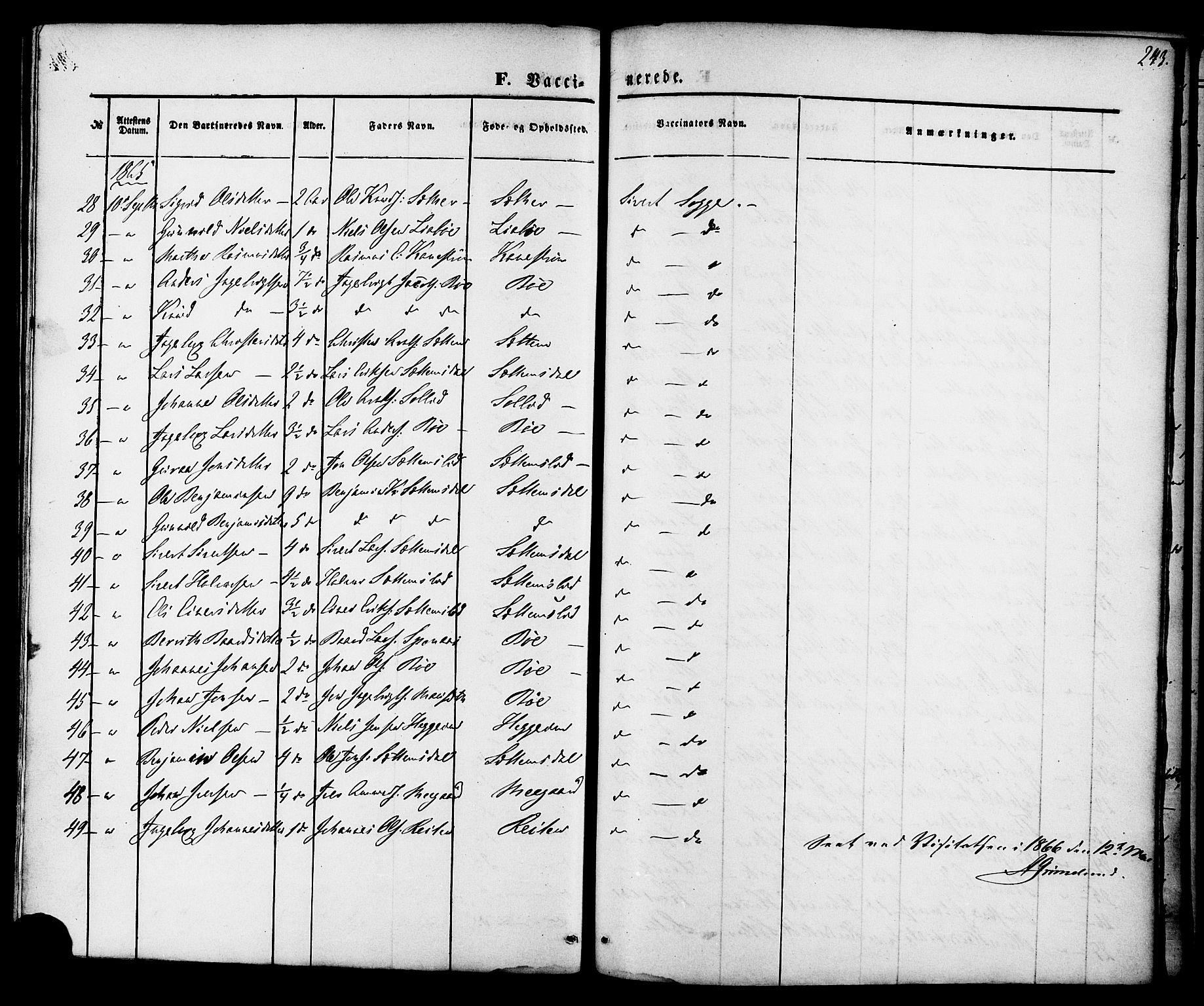 Ministerialprotokoller, klokkerbøker og fødselsregistre - Møre og Romsdal, SAT/A-1454/576/L0884: Ministerialbok nr. 576A02, 1865-1879, s. 243