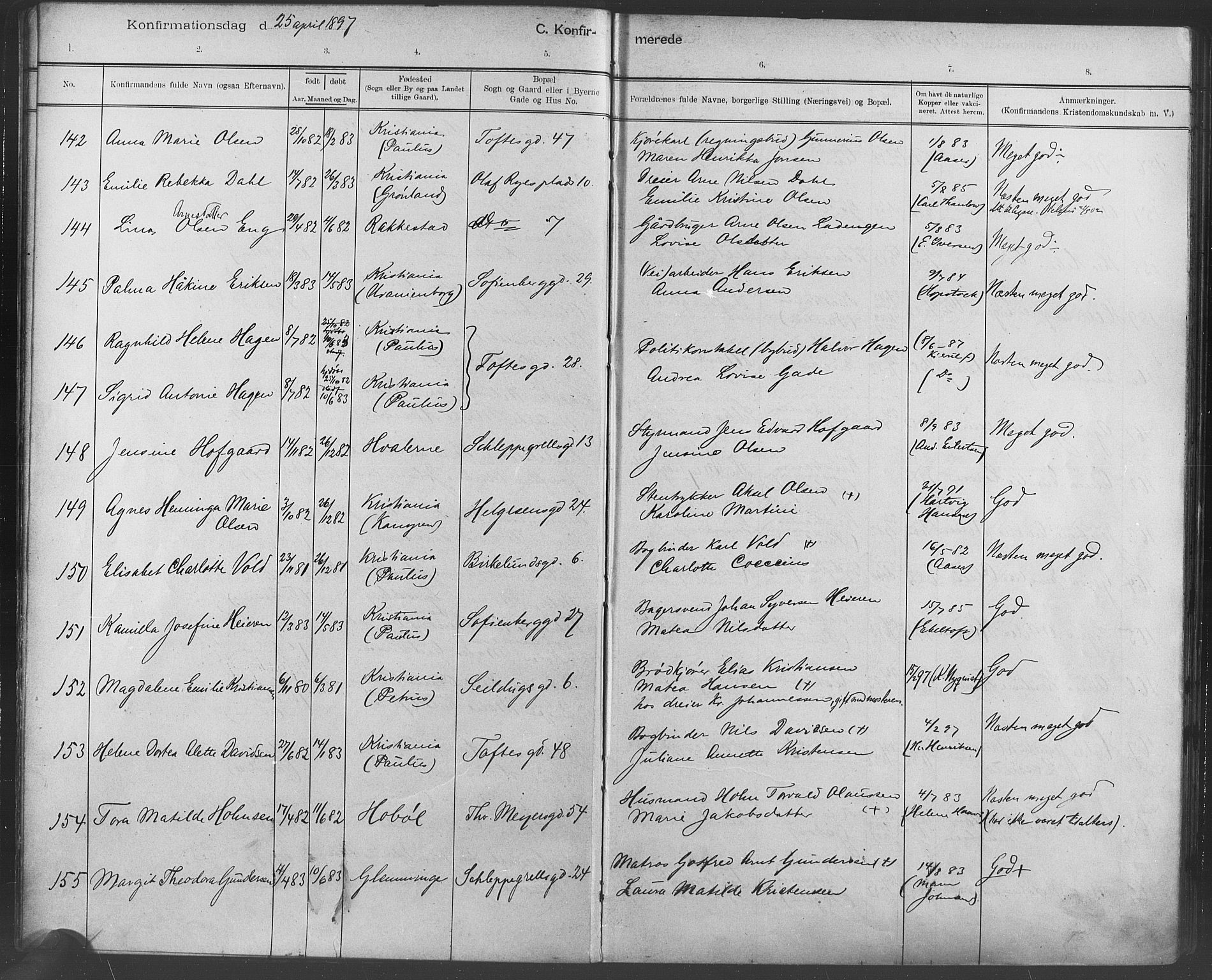 Paulus prestekontor Kirkebøker, AV/SAO-A-10871/F/Fa/L0007: Ministerialbok nr. 7, 1897-1915