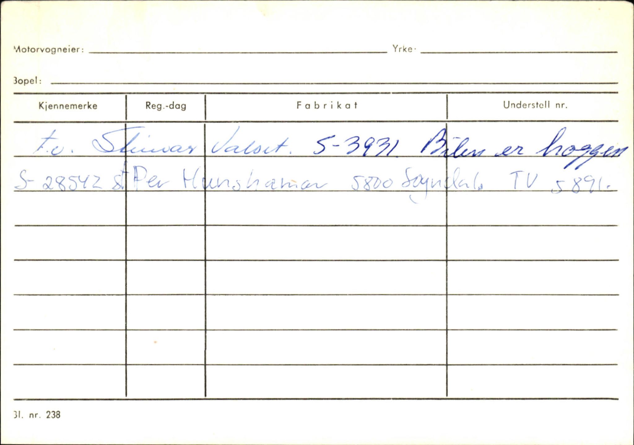 Statens vegvesen, Sogn og Fjordane vegkontor, AV/SAB-A-5301/4/F/L0124: Eigarregister Sogndal A-U, 1945-1975, s. 539