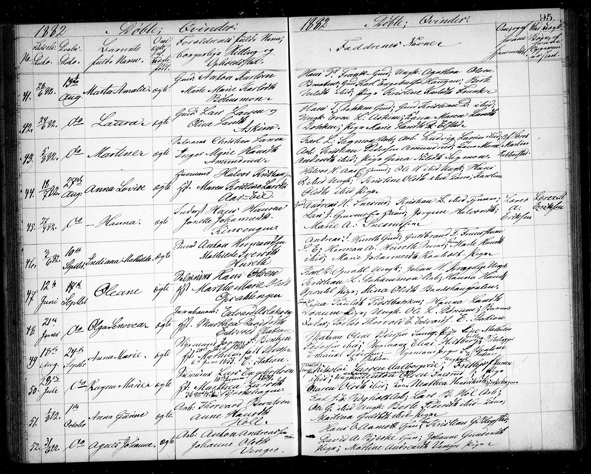 Eidsvoll prestekontor Kirkebøker, AV/SAO-A-10888/G/Ga/L0004: Klokkerbok nr. I 4, 1877-1884, s. 95
