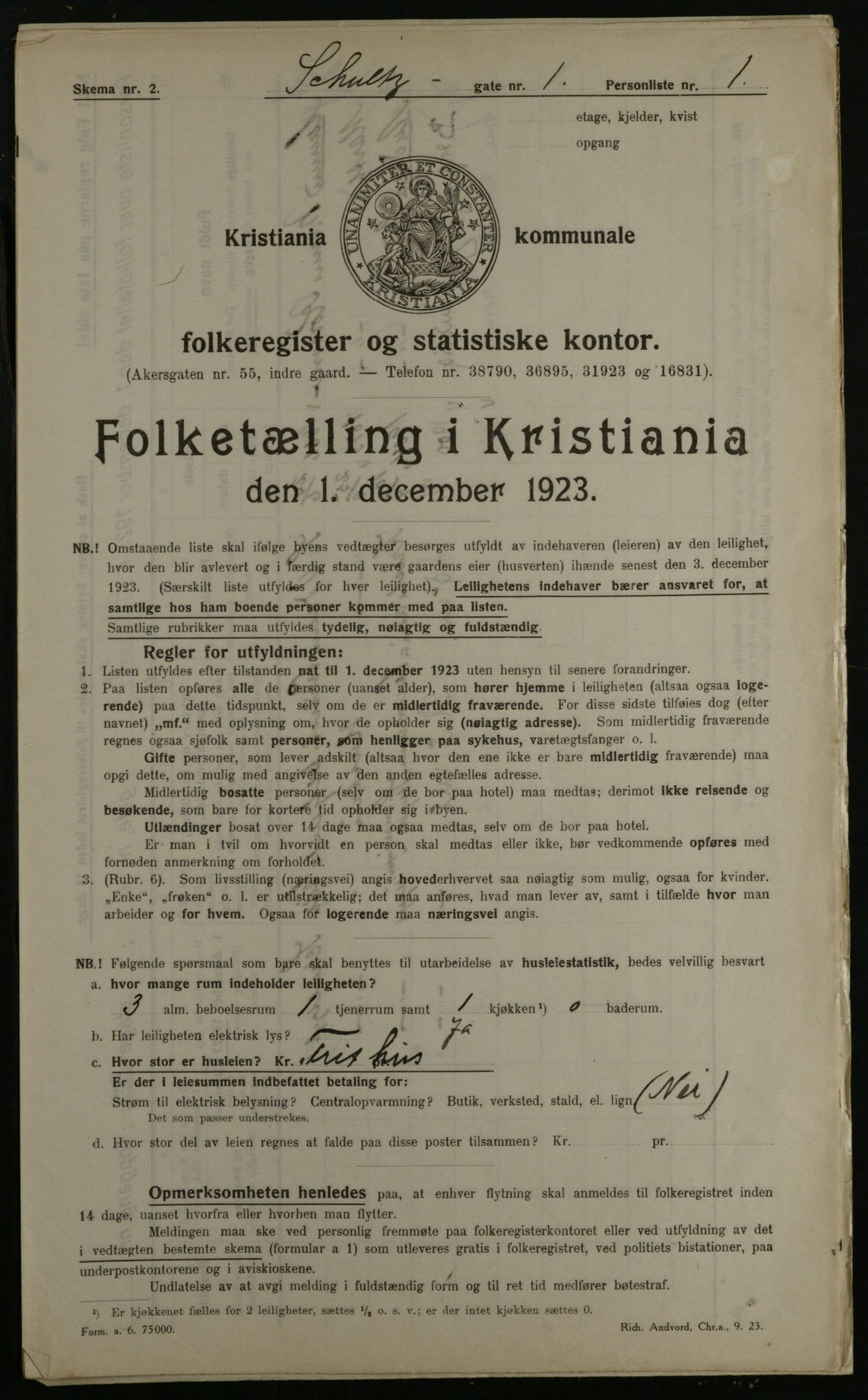 OBA, Kommunal folketelling 1.12.1923 for Kristiania, 1923, s. 100331