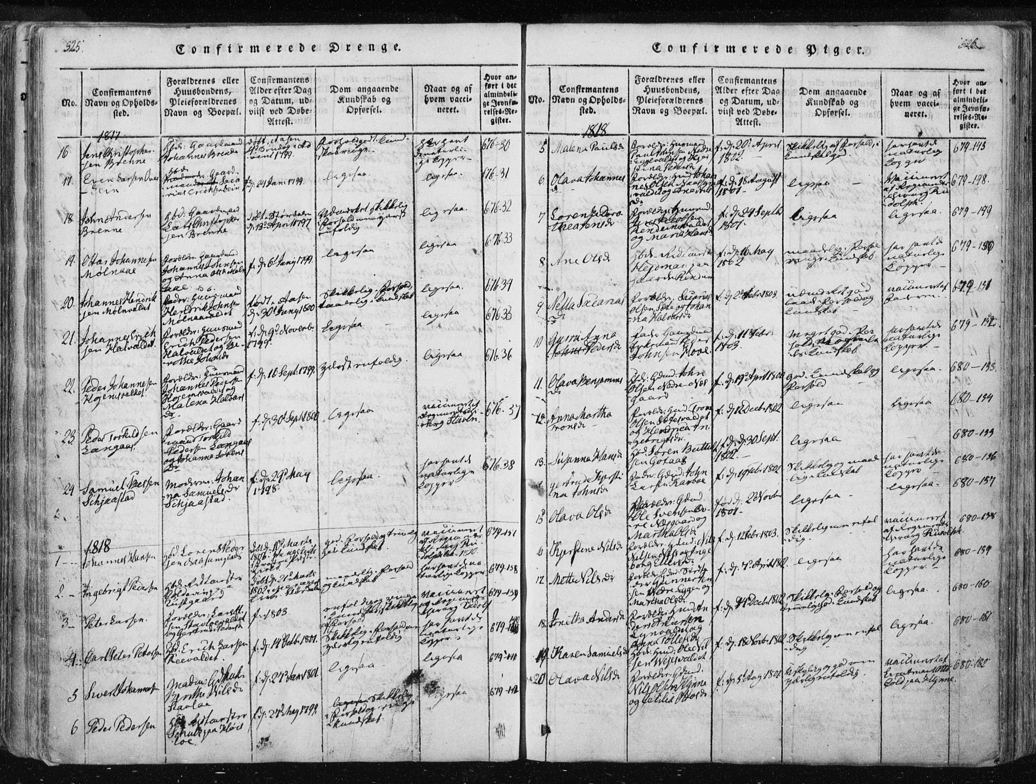 Ministerialprotokoller, klokkerbøker og fødselsregistre - Nord-Trøndelag, SAT/A-1458/717/L0148: Ministerialbok nr. 717A04 /1, 1816-1825, s. 525-526