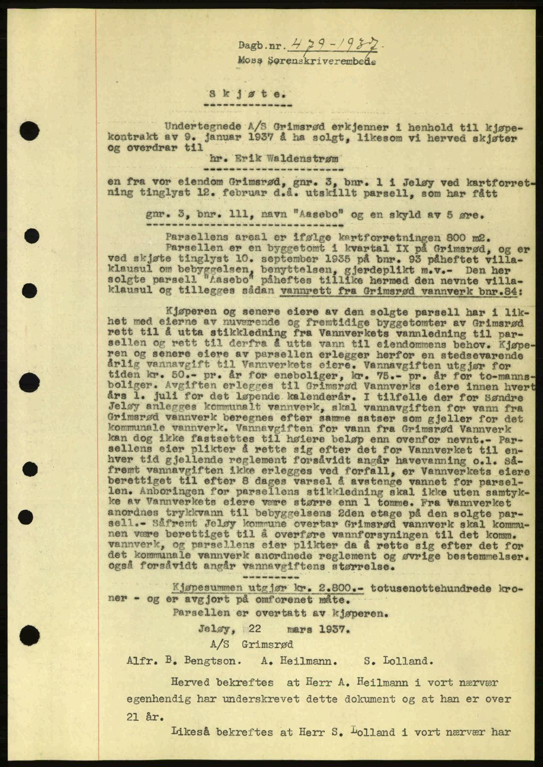 Moss sorenskriveri, SAO/A-10168: Pantebok nr. A2, 1936-1937, Dagboknr: 479/1936