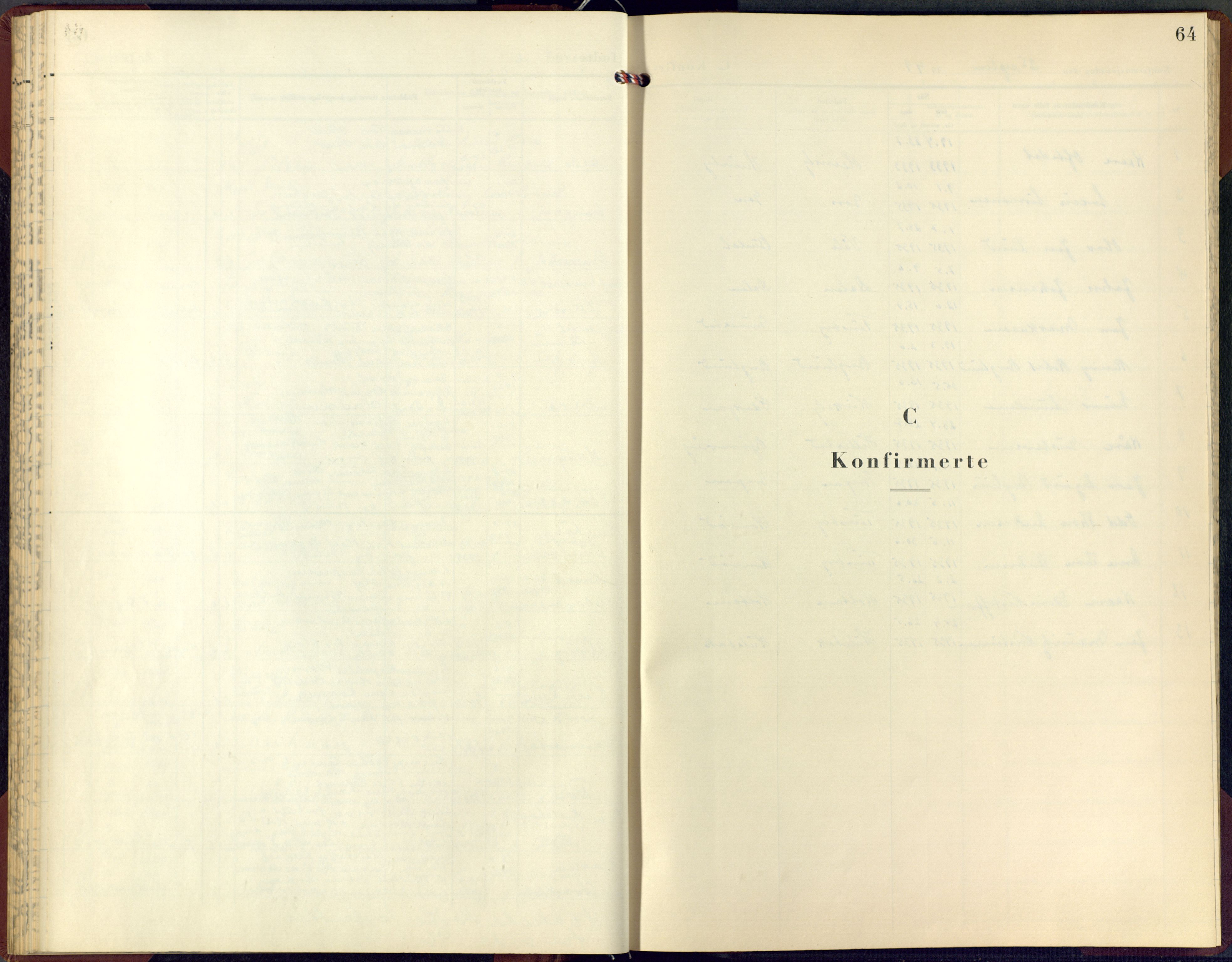 Tjøme kirkebøker, SAKO/A-328/G/Ga/L0005: Klokkerbok nr. 5, 1949-1965, s. 64