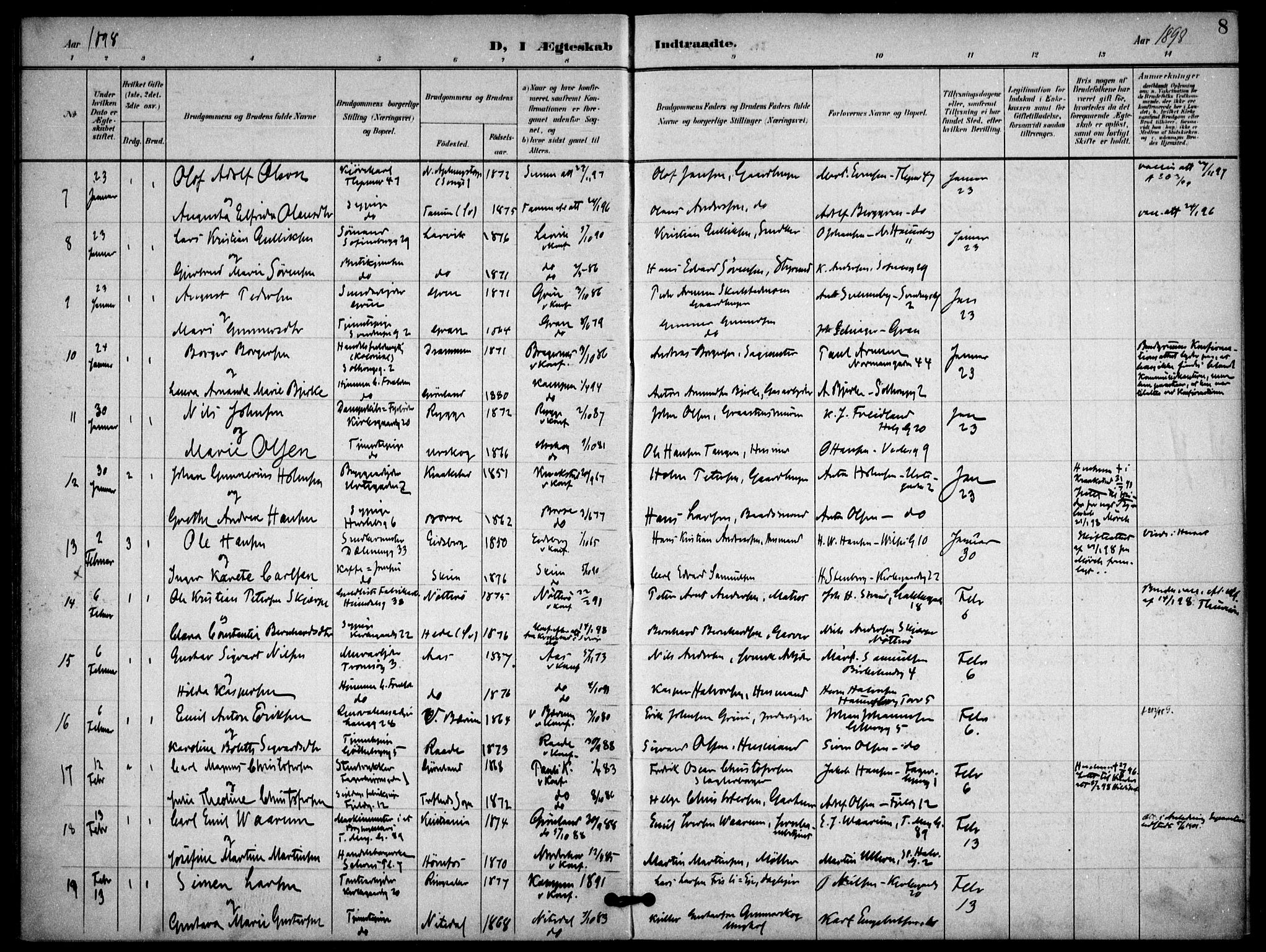 Petrus prestekontor Kirkebøker, AV/SAO-A-10872/F/Fa/L0009: Ministerialbok nr. 9, 1897-1911, s. 8