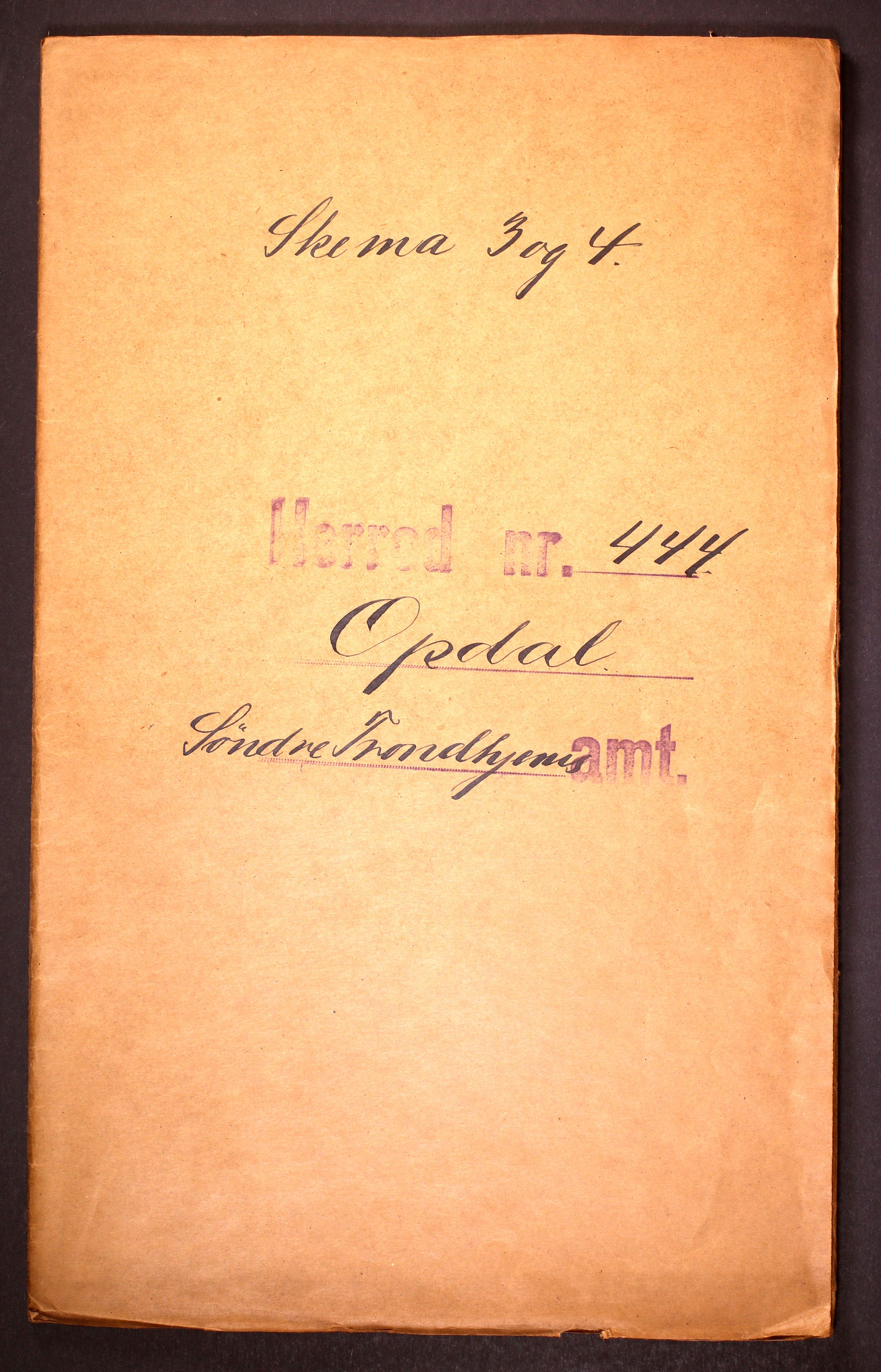 RA, Folketelling 1910 for 1634 Oppdal herred, 1910, s. 1