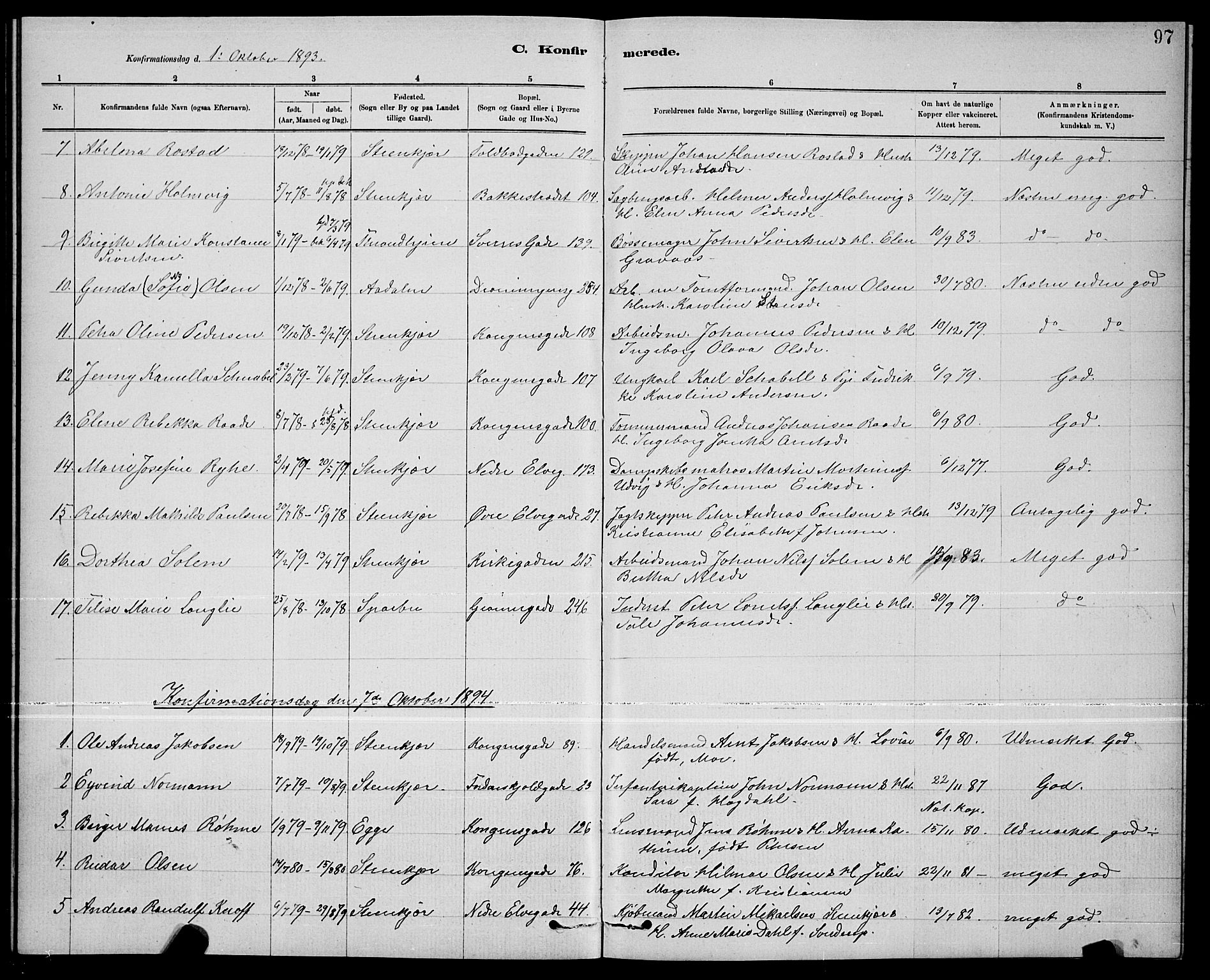 Ministerialprotokoller, klokkerbøker og fødselsregistre - Nord-Trøndelag, SAT/A-1458/739/L0374: Klokkerbok nr. 739C02, 1883-1898, s. 97