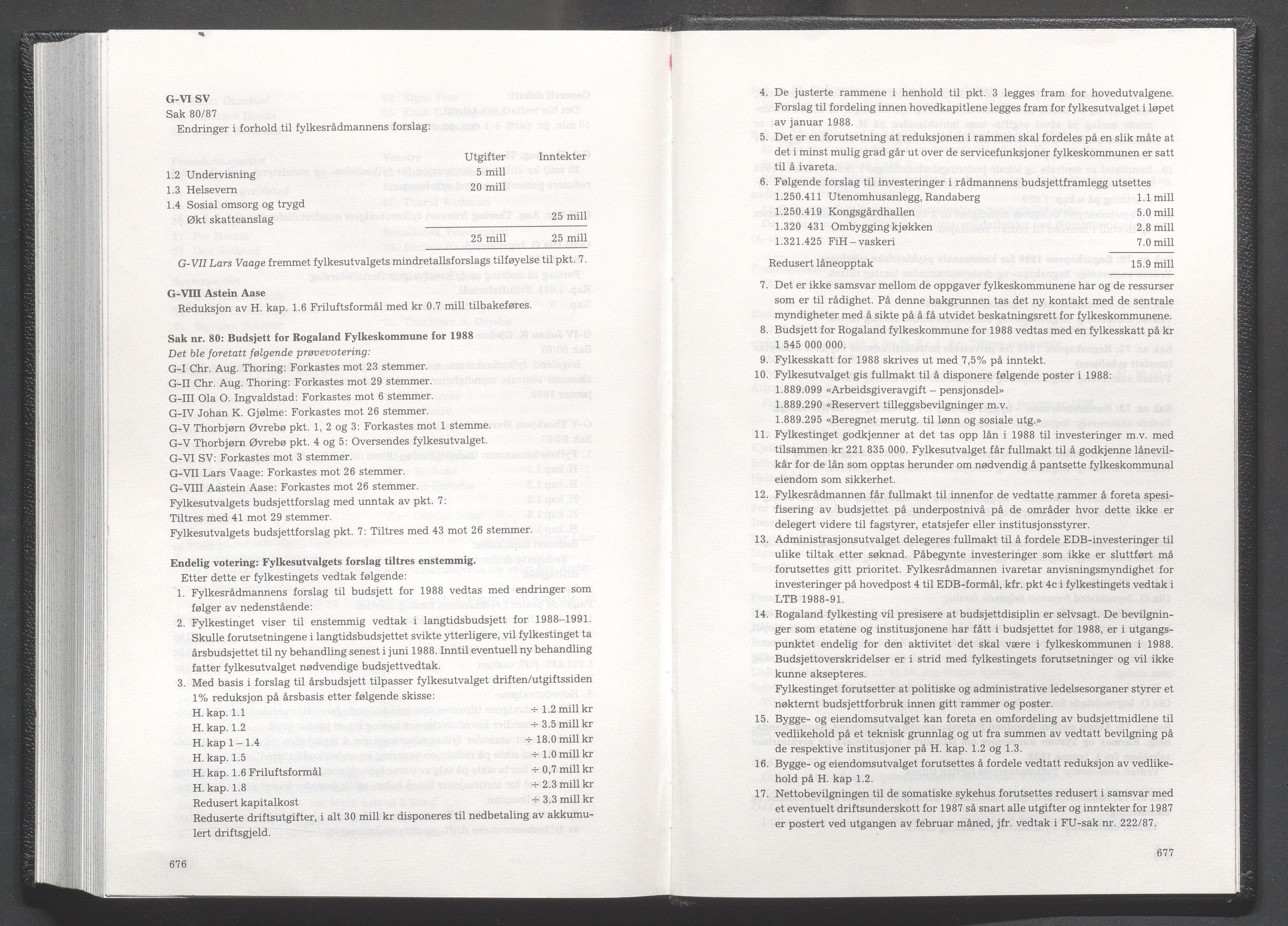 Rogaland fylkeskommune - Fylkesrådmannen , IKAR/A-900/A/Aa/Aaa/L0107: Møtebok , 1987, s. 676-677