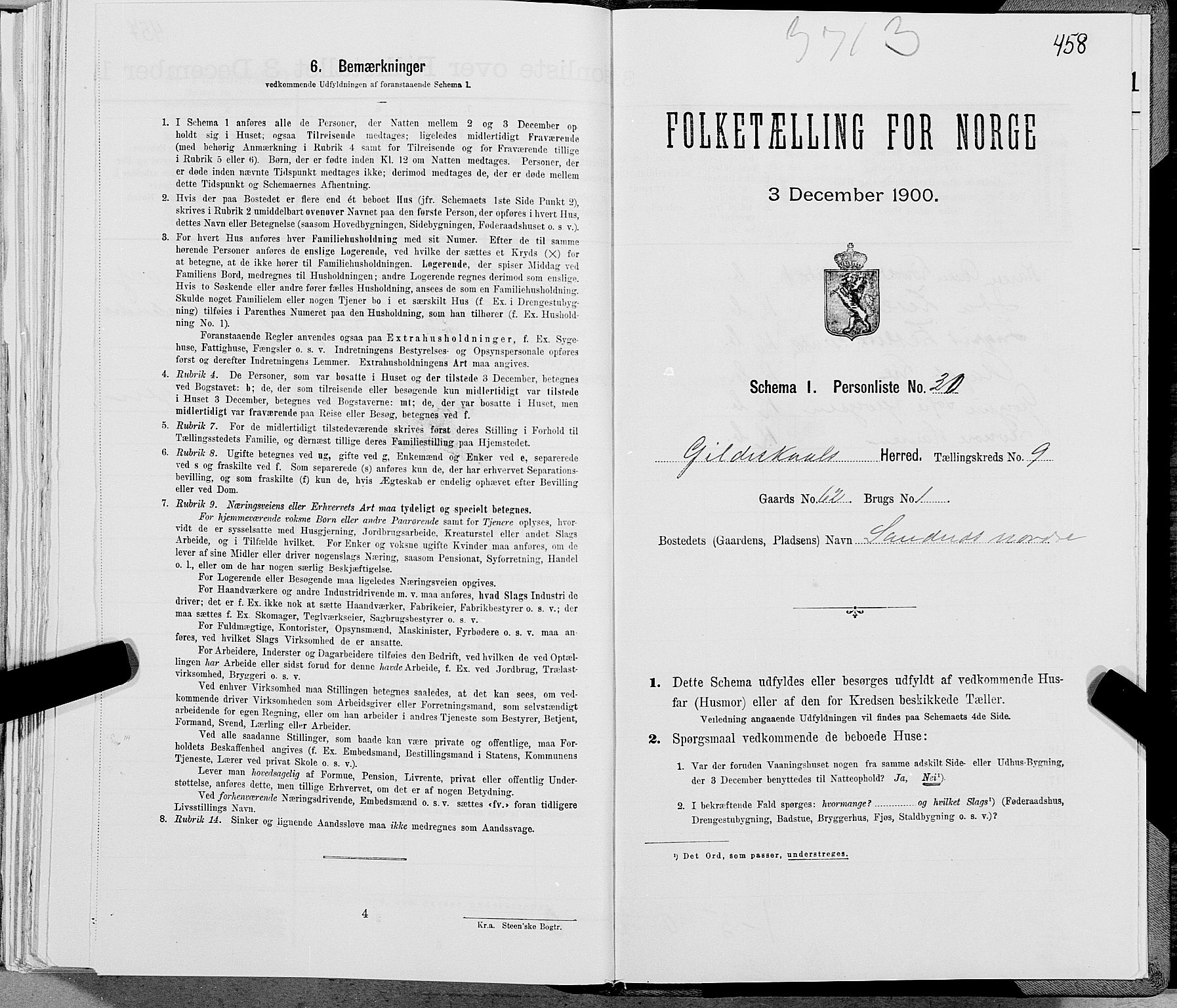 SAT, Folketelling 1900 for 1838 Gildeskål herred, 1900, s. 974