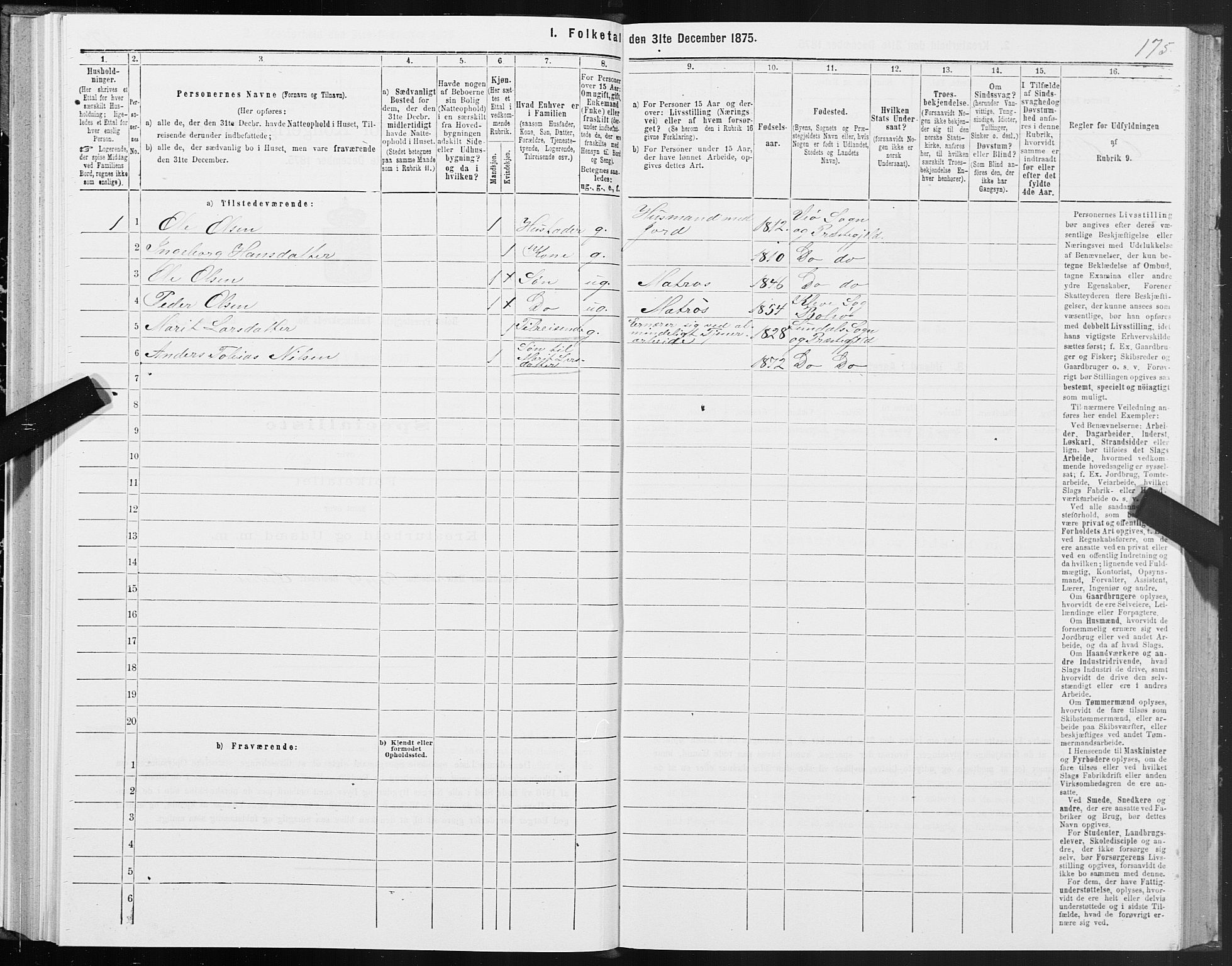 SAT, Folketelling 1875 for 1544P Bolsøy prestegjeld, 1875, s. 3175
