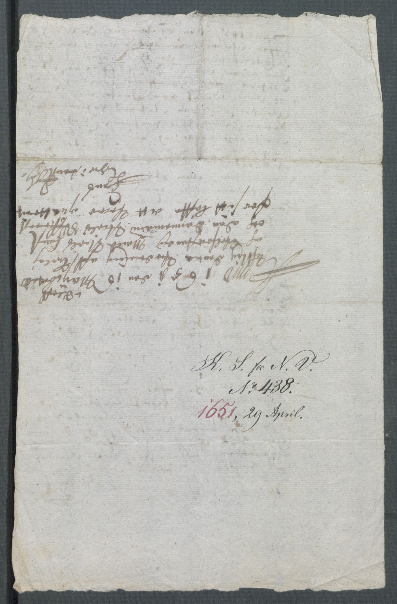 Riksarkivets diplomsamling, AV/RA-EA-5965/F02/L0164: Dokumenter, 1651, s. 29