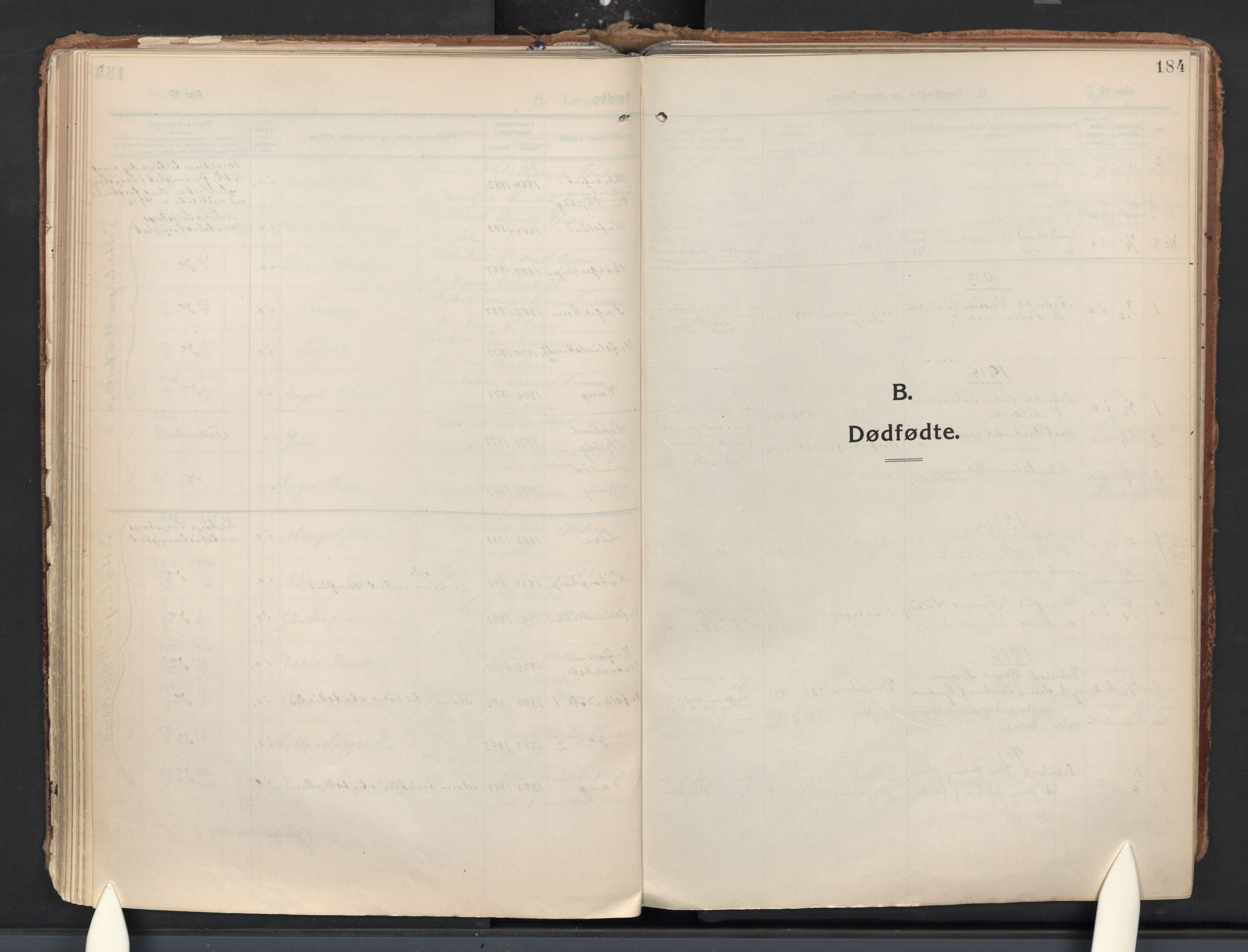 Skjeberg prestekontor Kirkebøker, AV/SAO-A-10923/F/Fa/L0011: Ministerialbok nr. I 11, 1912-1939, s. 184
