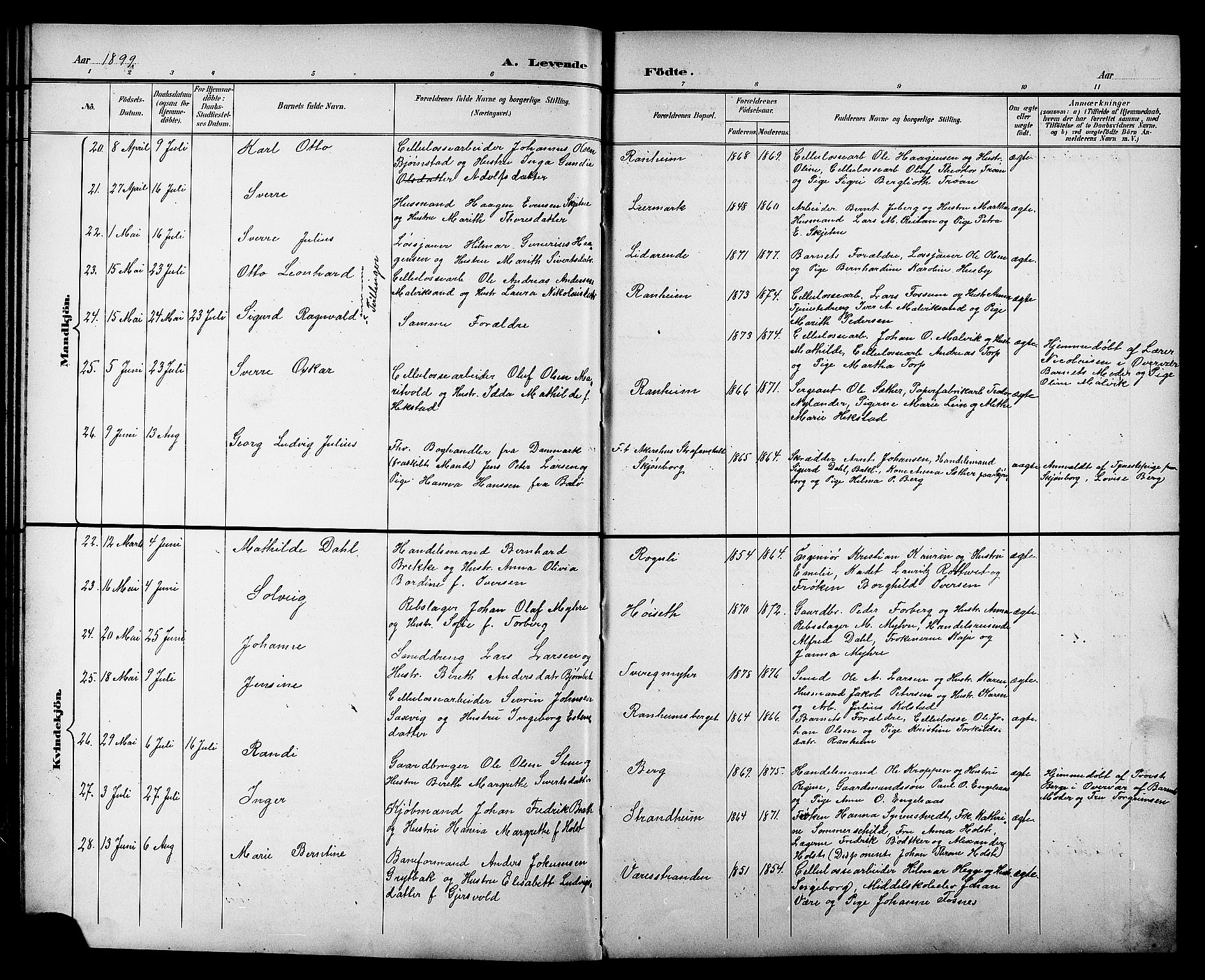 Ministerialprotokoller, klokkerbøker og fødselsregistre - Sør-Trøndelag, AV/SAT-A-1456/606/L0313: Klokkerbok nr. 606C09, 1895-1910