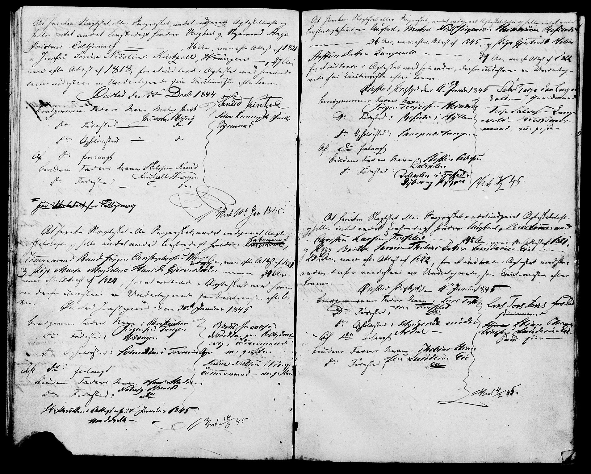 Øyestad sokneprestkontor, AV/SAK-1111-0049/F/Fe/L0002: Forlovererklæringer nr. A VI 20, 1844-1846, s. 17
