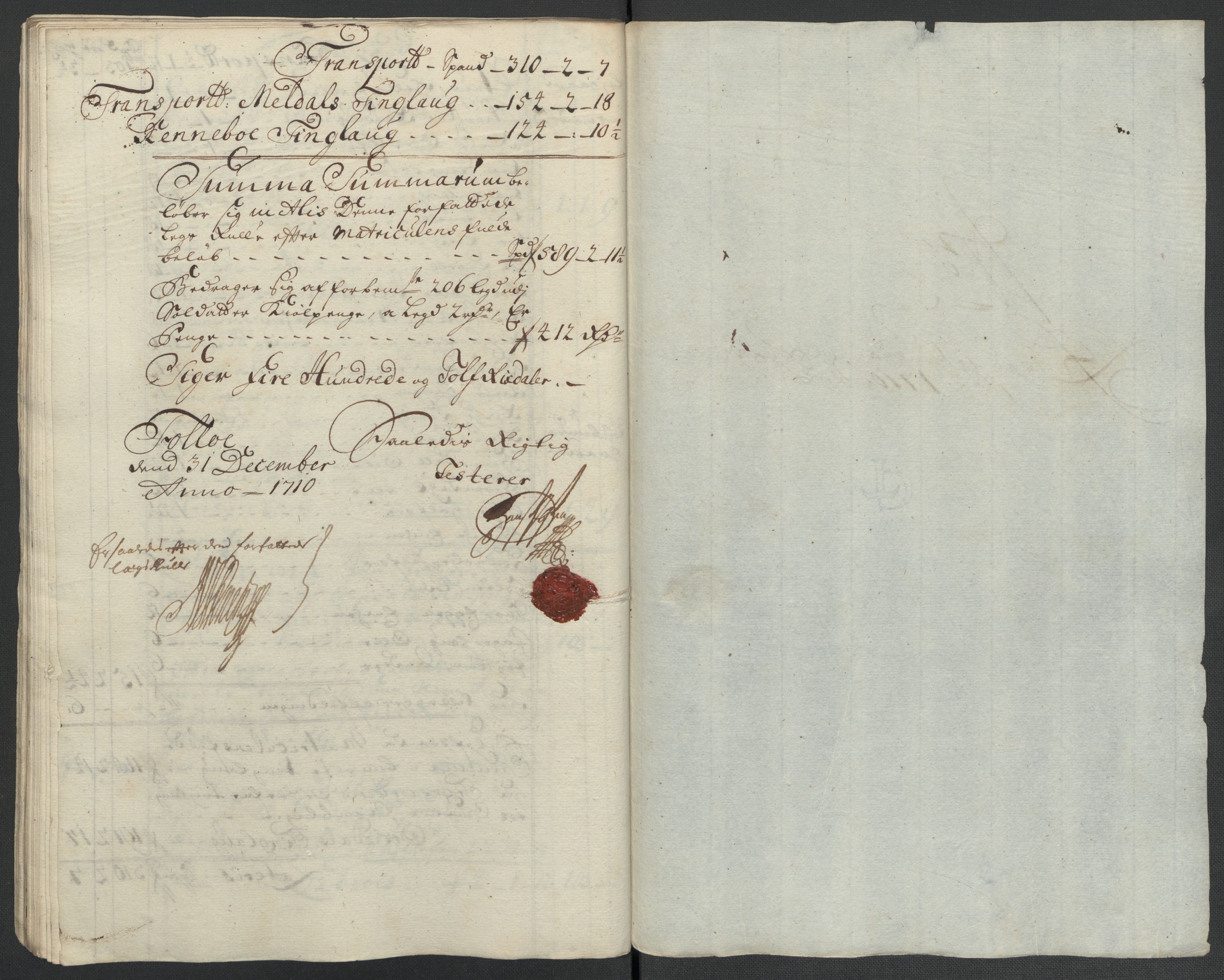 Rentekammeret inntil 1814, Reviderte regnskaper, Fogderegnskap, AV/RA-EA-4092/R60/L3960: Fogderegnskap Orkdal og Gauldal, 1710, s. 110