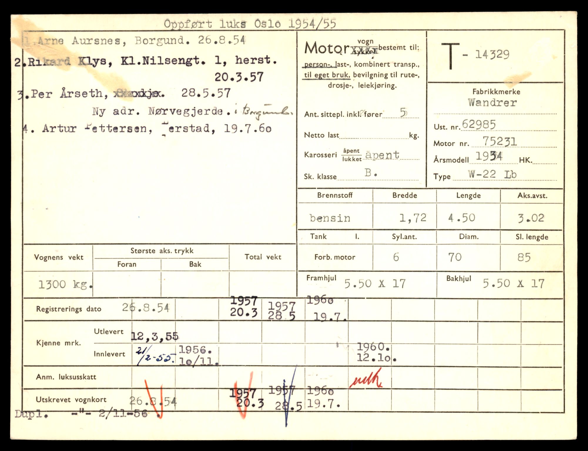 Møre og Romsdal vegkontor - Ålesund trafikkstasjon, AV/SAT-A-4099/F/Fe/L0045: Registreringskort for kjøretøy T 14320 - T 14444, 1927-1998, s. 269