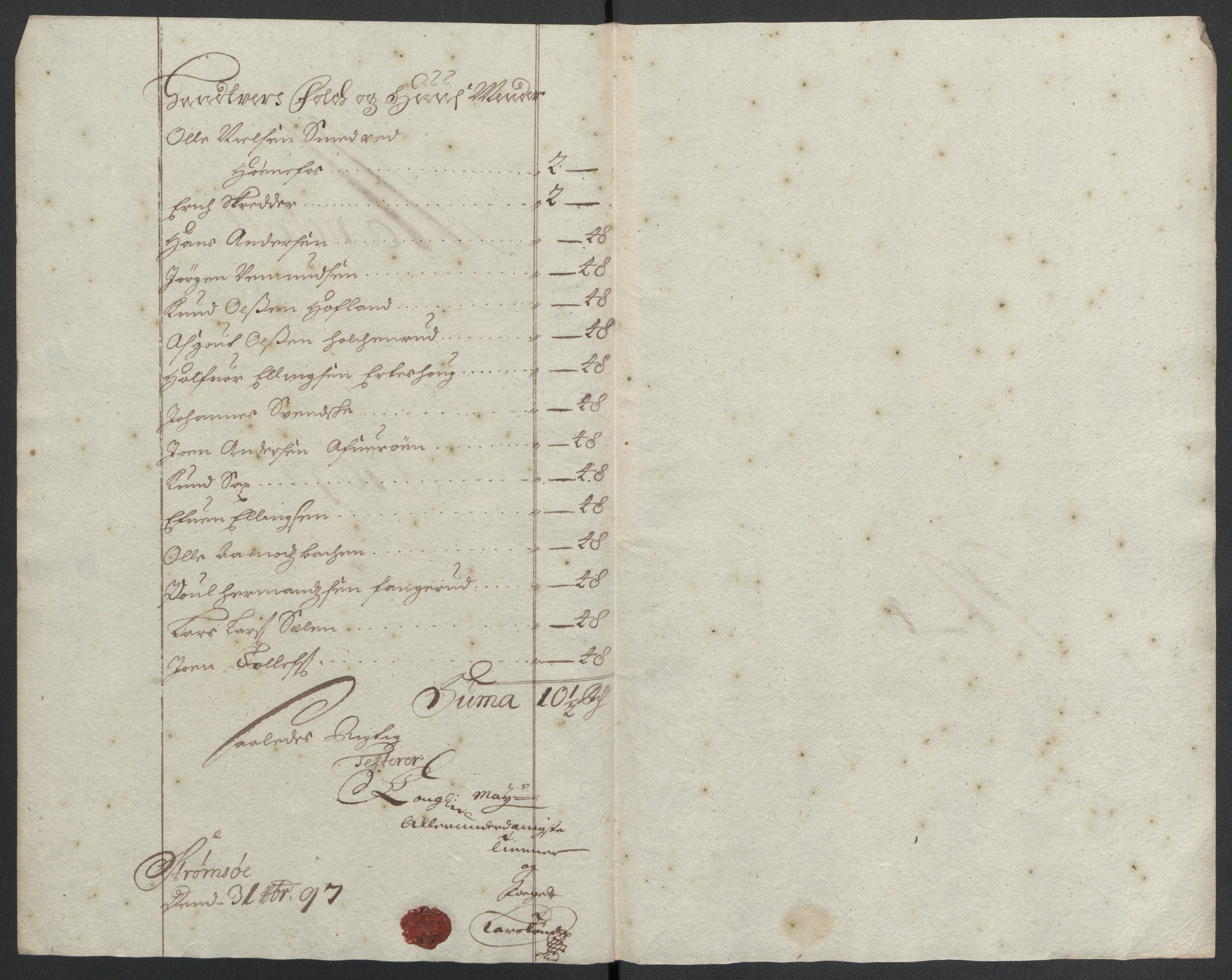 Rentekammeret inntil 1814, Reviderte regnskaper, Fogderegnskap, AV/RA-EA-4092/R22/L1454: Fogderegnskap Ringerike, Hallingdal og Buskerud, 1697, s. 246