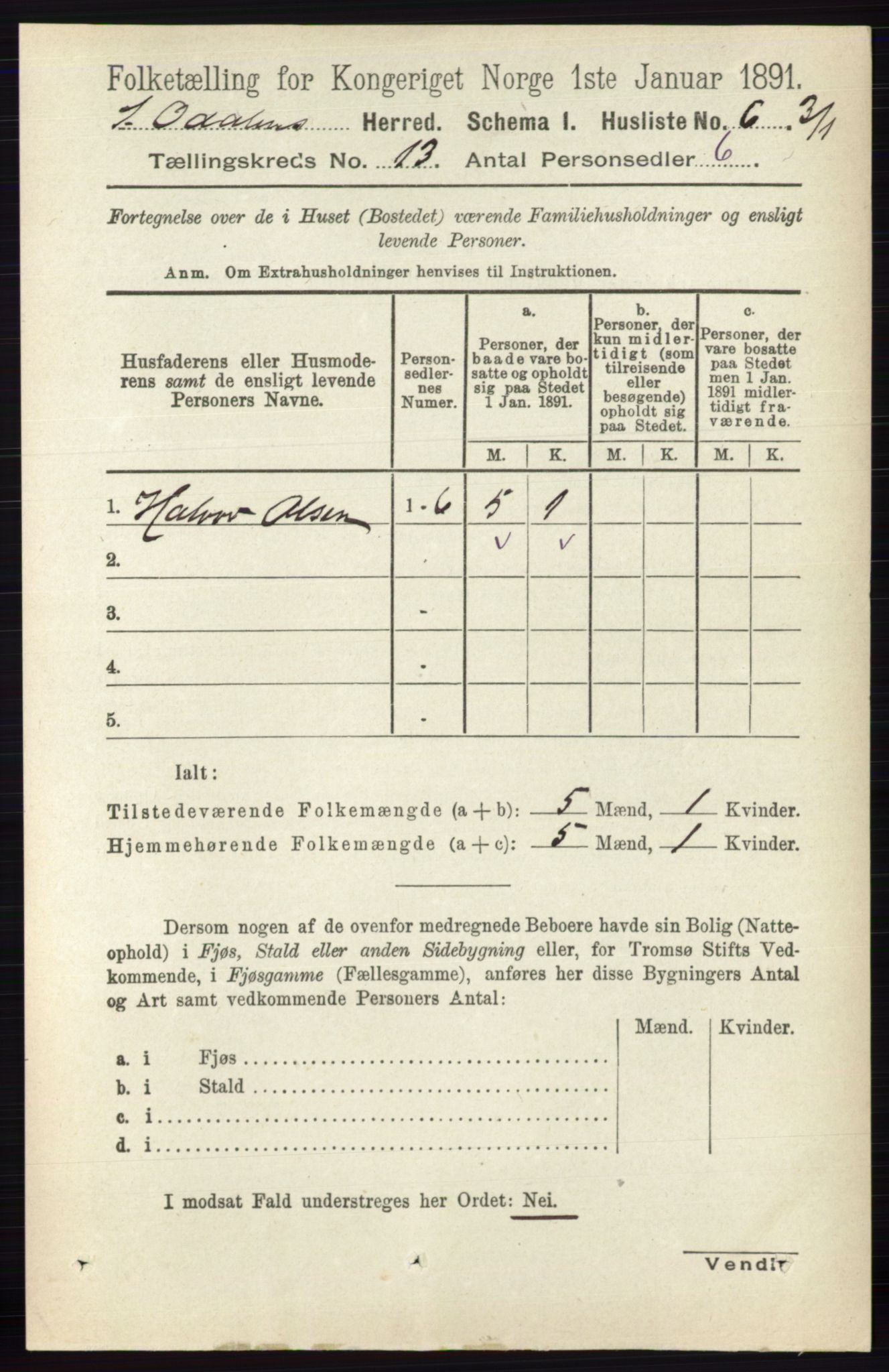 RA, Folketelling 1891 for 0419 Sør-Odal herred, 1891, s. 5512