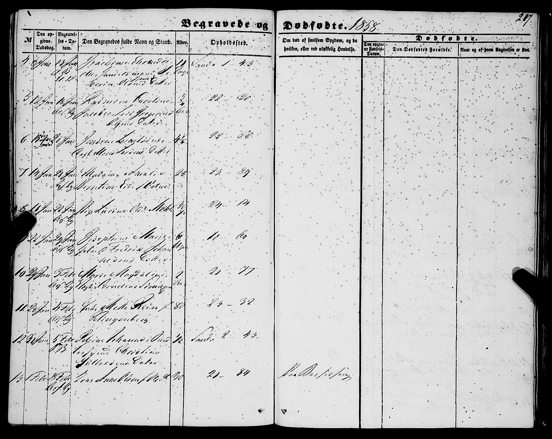 Korskirken sokneprestembete, SAB/A-76101/H/Haa: Ministerialbok nr. E 2, 1848-1862, s. 217
