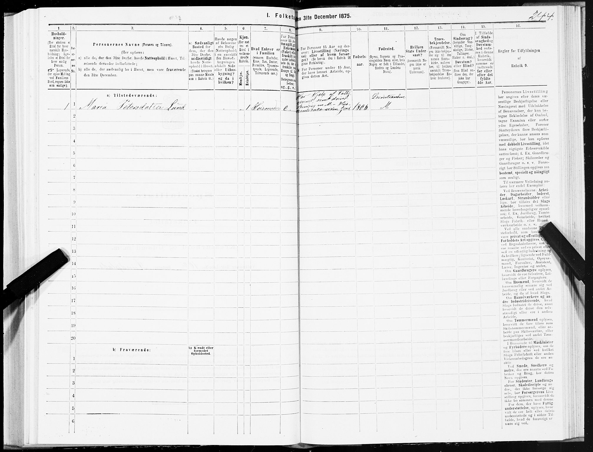 SAT, Folketelling 1875 for 1653P Melhus prestegjeld, 1875, s. 8244