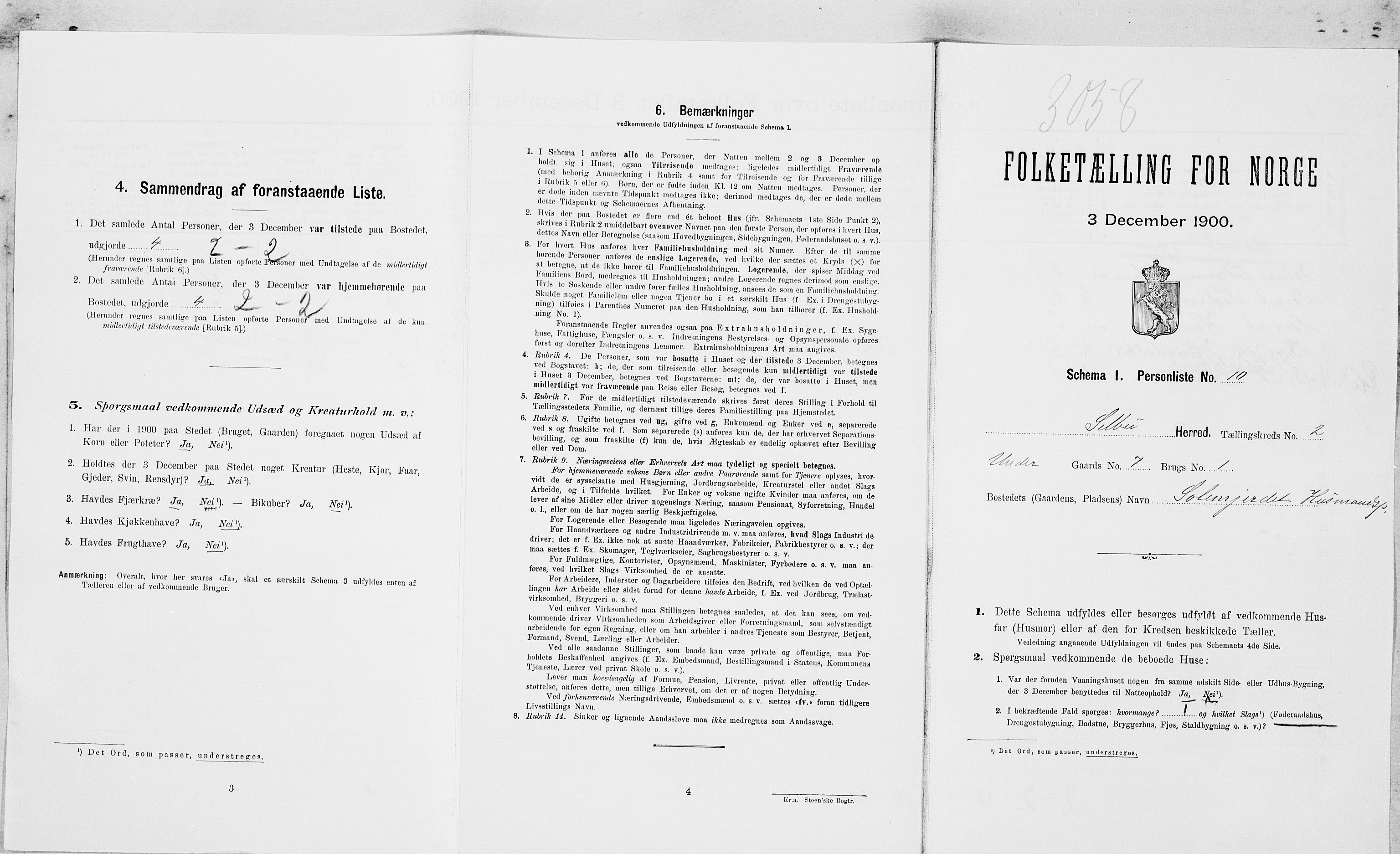 SAT, Folketelling 1900 for 1664 Selbu herred, 1900, s. 92