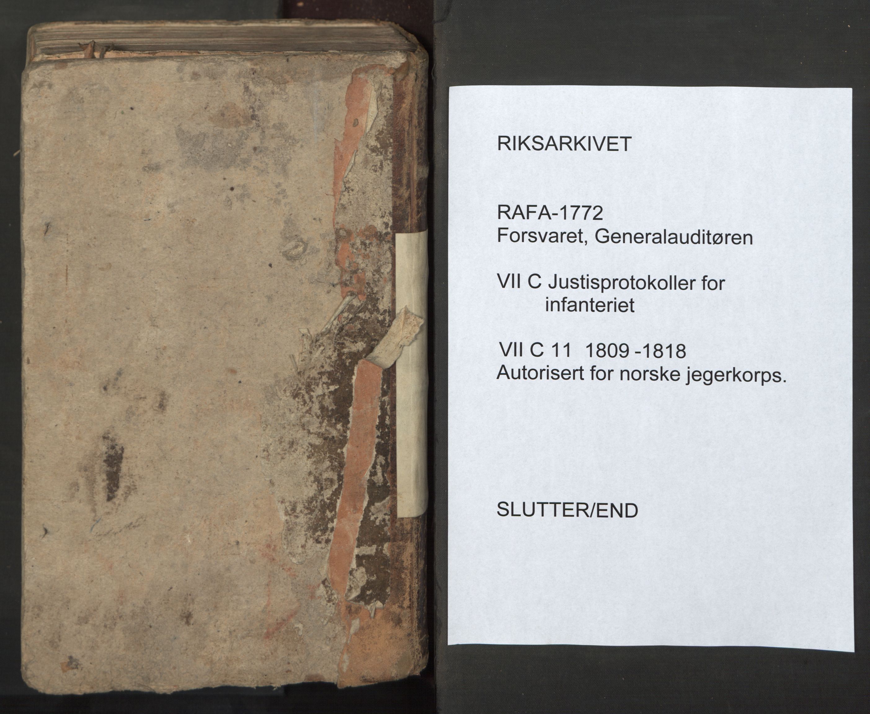 Forsvaret, Generalauditøren, RA/RAFA-1772/F/Fg/Fgc/L0011: Justitsprotokoller, 1809-1818