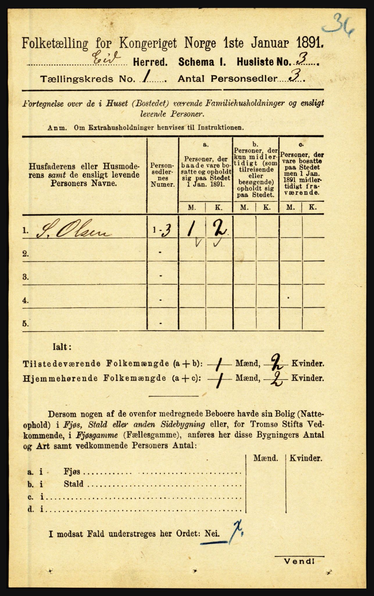 RA, Folketelling 1891 for 1443 Eid herred, 1891, s. 44