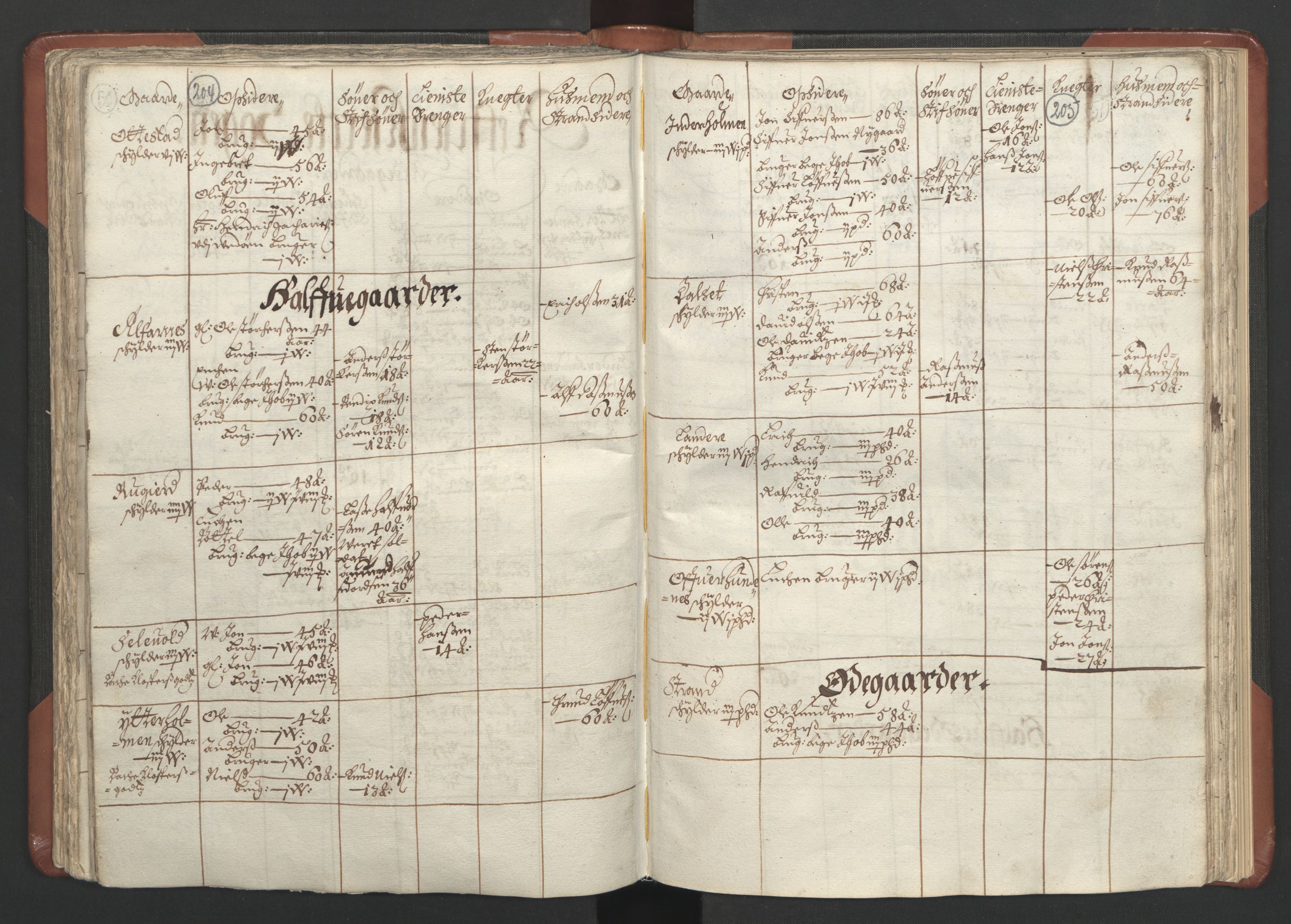 RA, Fogdenes og sorenskrivernes manntall 1664-1666, nr. 16: Romsdal fogderi og Sunnmøre fogderi, 1664-1665, s. 204-205