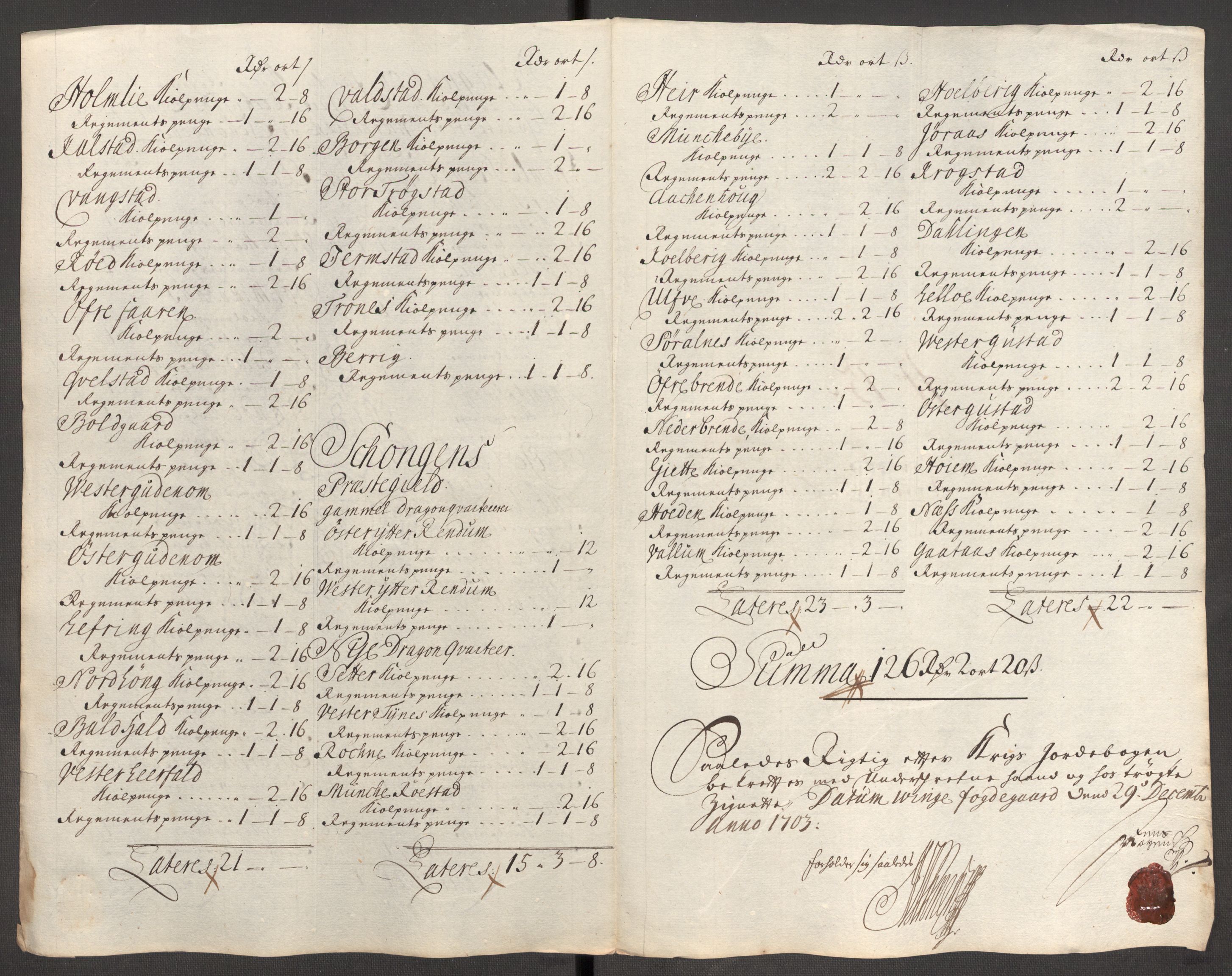 Rentekammeret inntil 1814, Reviderte regnskaper, Fogderegnskap, RA/EA-4092/R62/L4194: Fogderegnskap Stjørdal og Verdal, 1703, s. 195