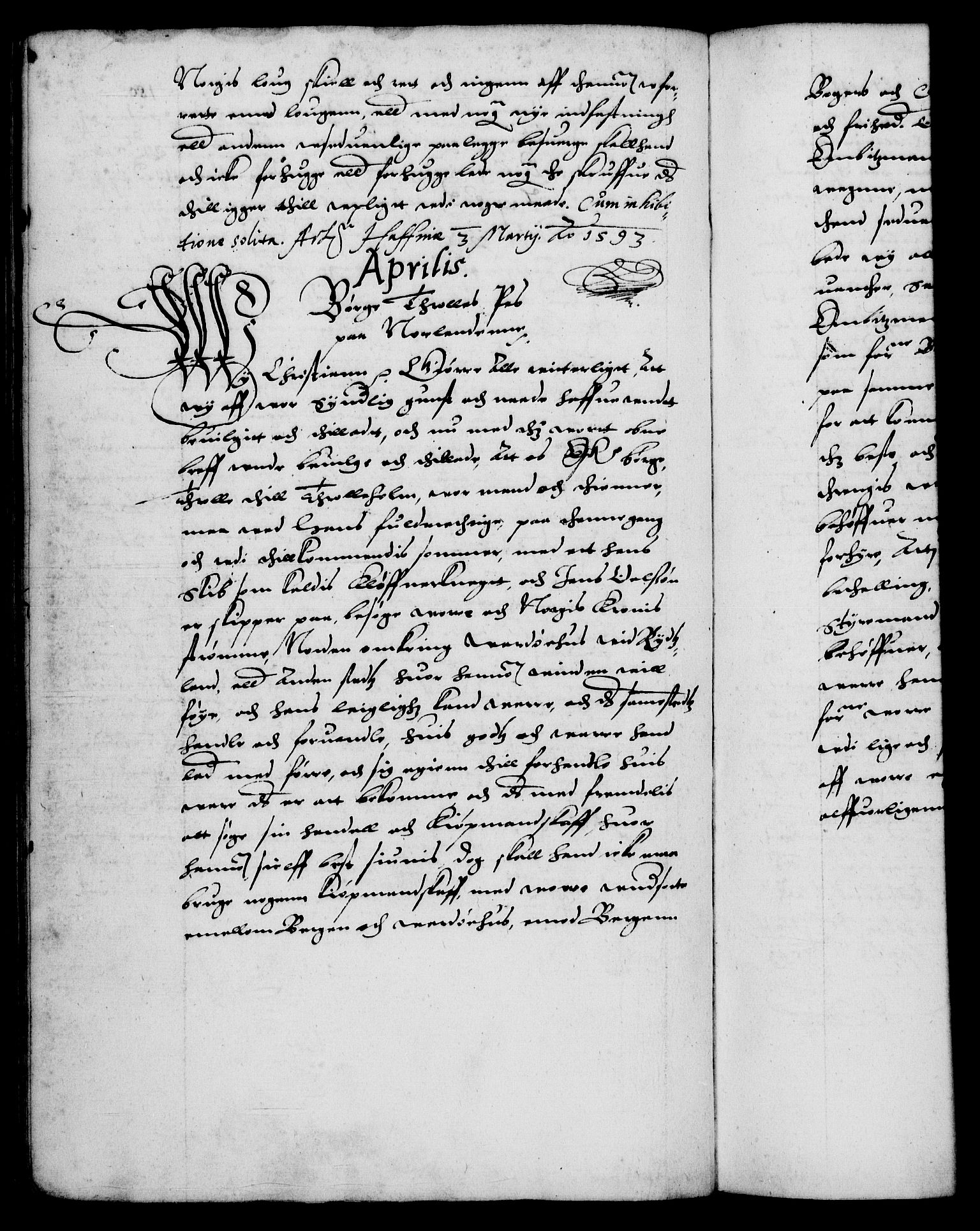 Danske Kanselli 1572-1799, RA/EA-3023/F/Fc/Fca/Fcaa/L0002: Norske registre (mikrofilm), 1588-1596, s. 180b