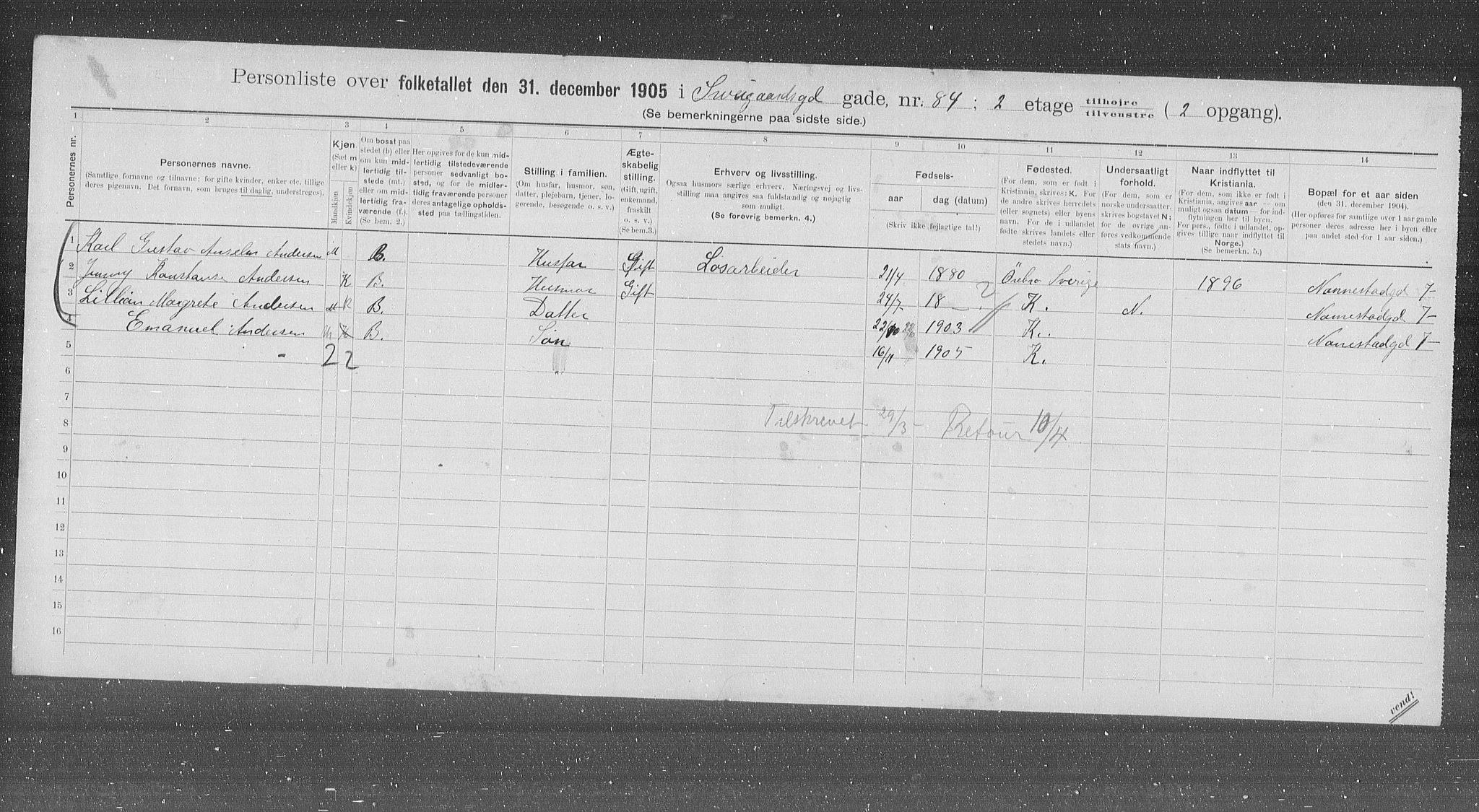 OBA, Kommunal folketelling 31.12.1905 for Kristiania kjøpstad, 1905, s. 48230