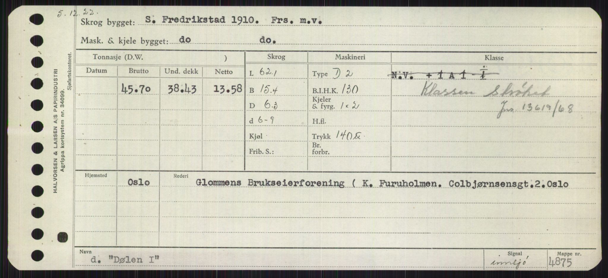 Sjøfartsdirektoratet med forløpere, Skipsmålingen, RA/S-1627/H/Ha/L0001/0002: Fartøy, A-Eig / Fartøy Bjør-Eig, s. 947