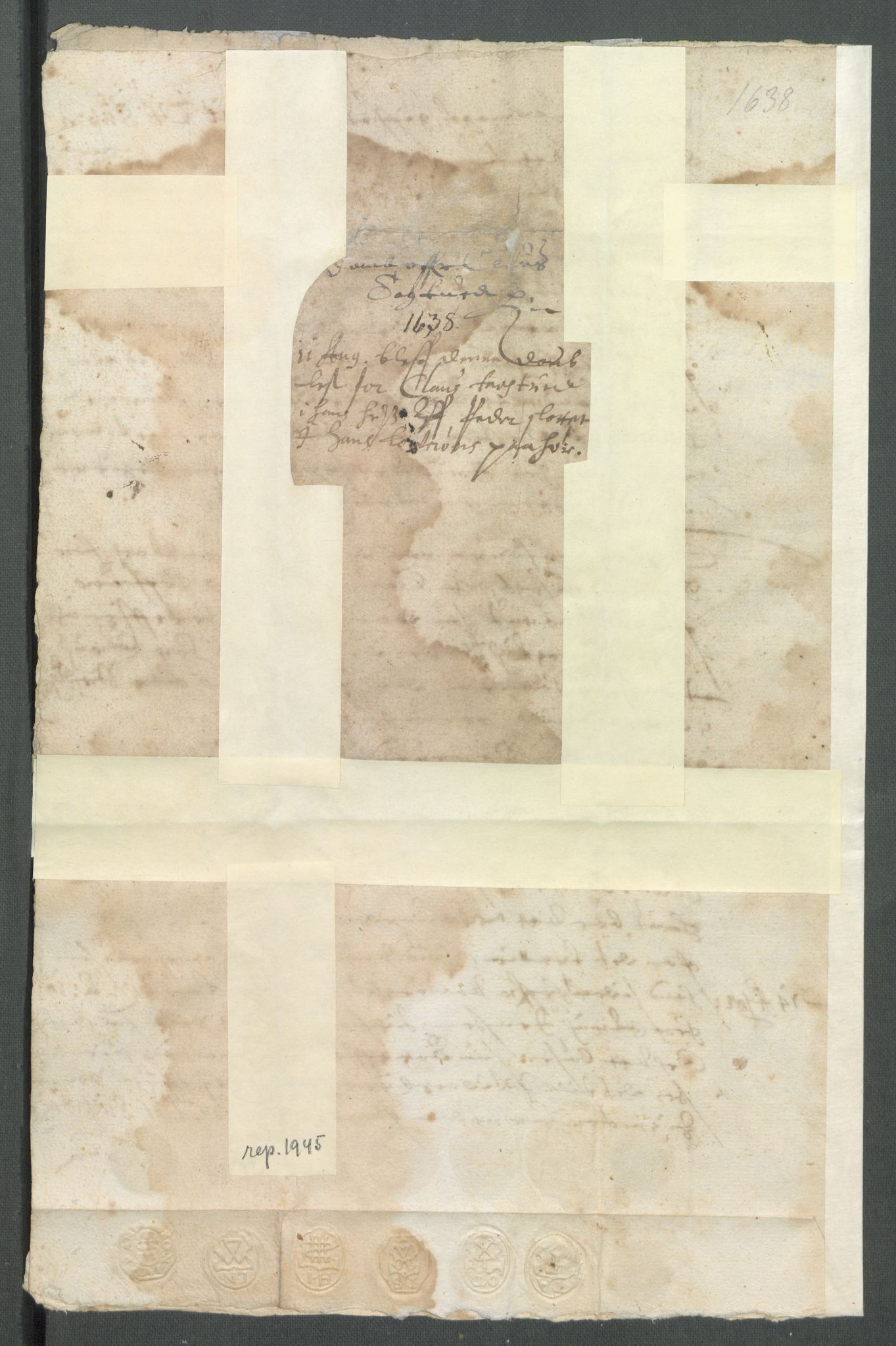 Riksarkivets diplomsamling, AV/RA-EA-5965/F02/L0151: Dokumenter, 1638, s. 29