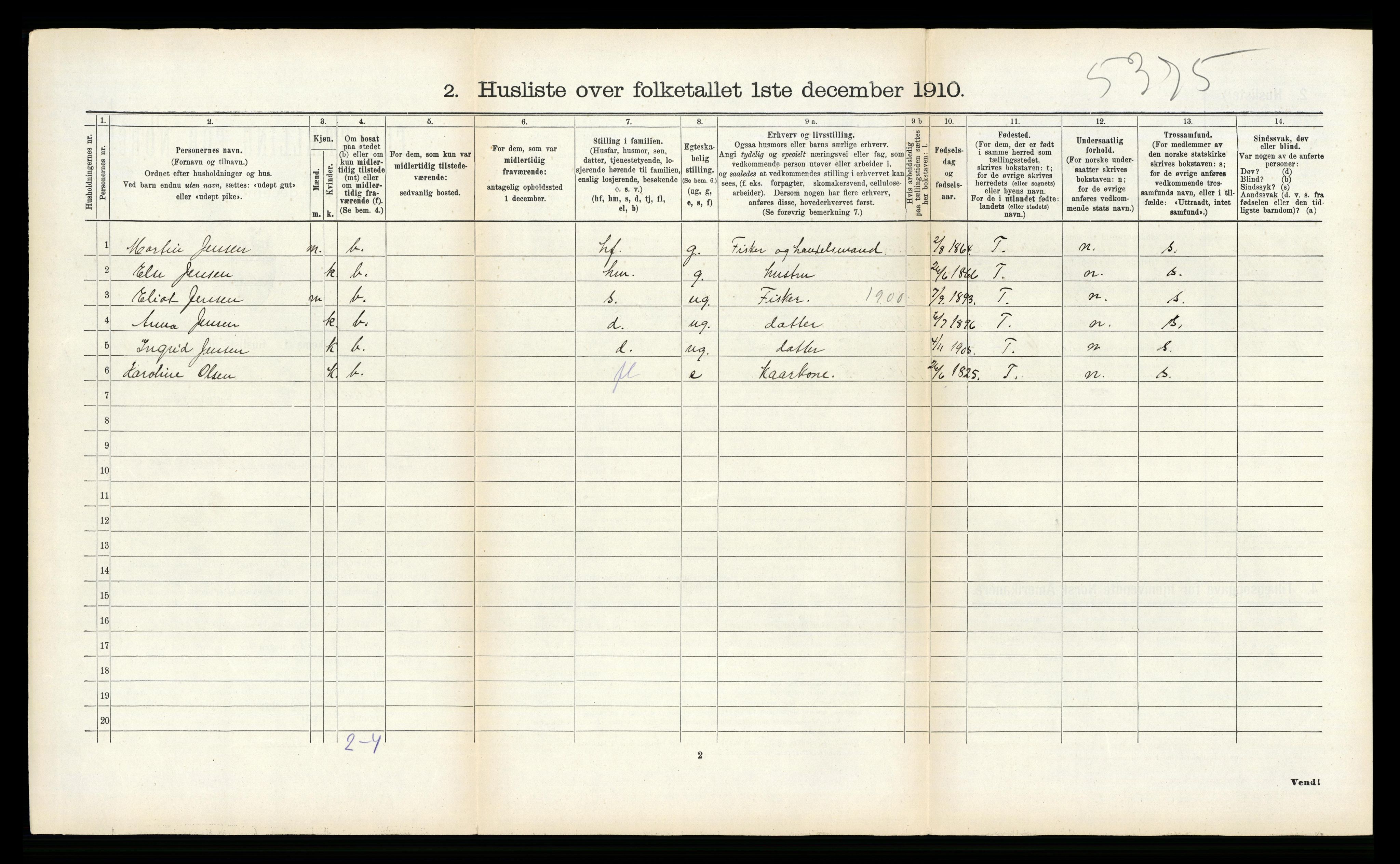 RA, Folketelling 1910 for 1866 Hadsel herred, 1910, s. 378