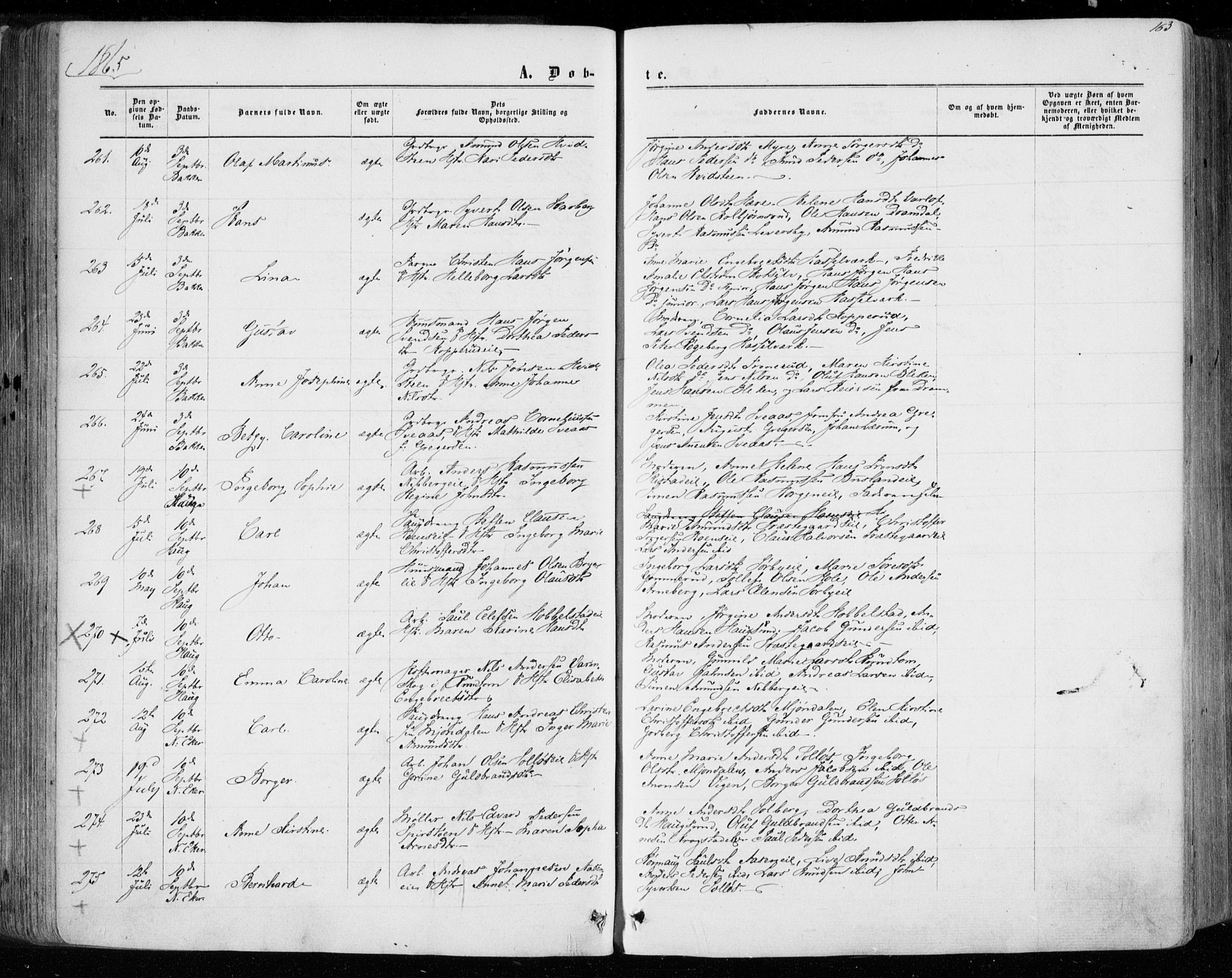Eiker kirkebøker, AV/SAKO-A-4/F/Fa/L0016: Ministerialbok nr. I 16, 1860-1868, s. 163