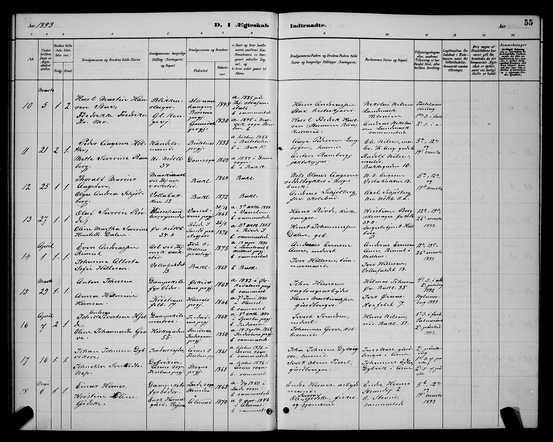 Ministerialprotokoller, klokkerbøker og fødselsregistre - Sør-Trøndelag, SAT/A-1456/604/L0223: Klokkerbok nr. 604C06, 1886-1897, s. 55