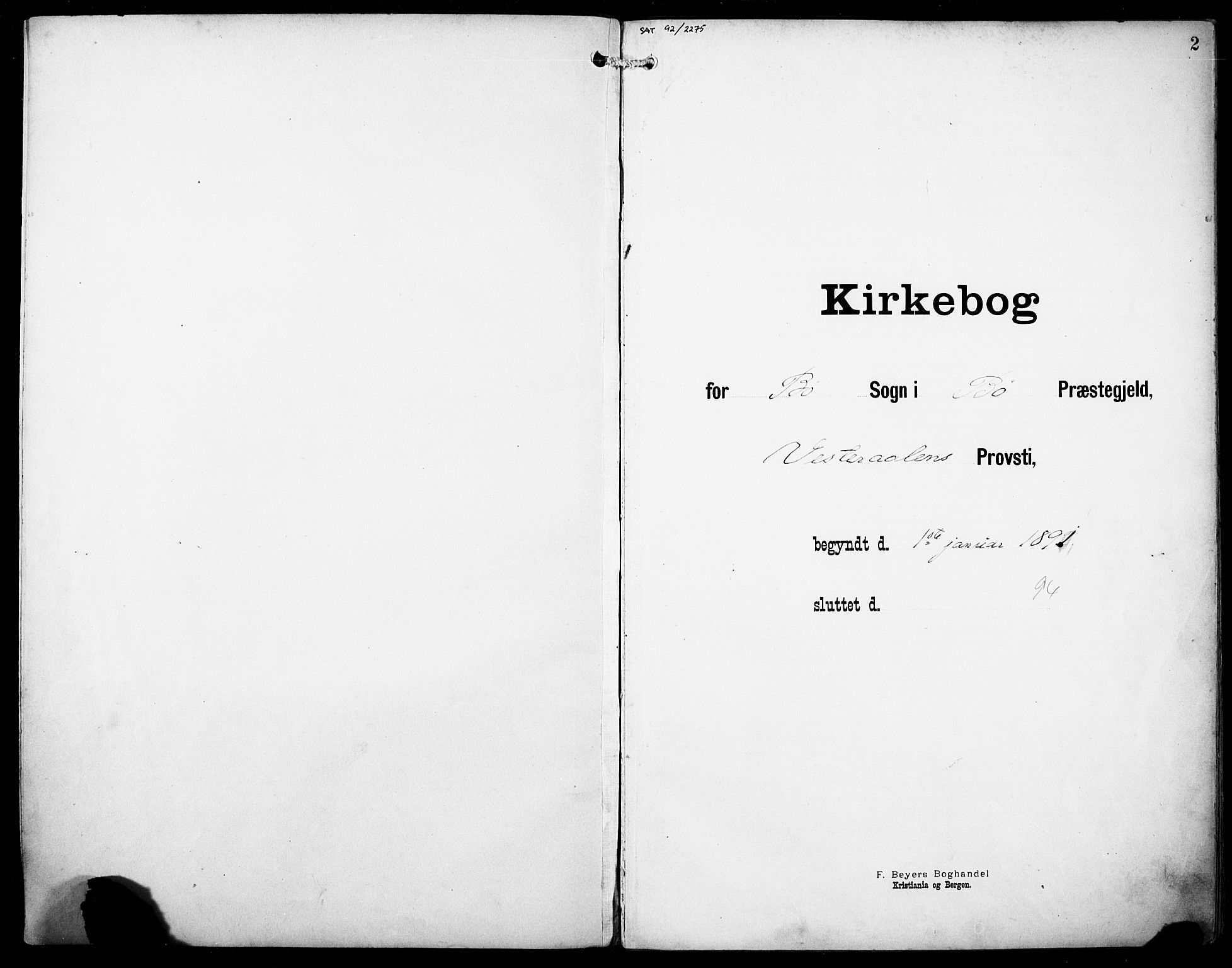 Ministerialprotokoller, klokkerbøker og fødselsregistre - Nordland, SAT/A-1459/891/L1303: Ministerialbok nr. 891A08, 1891-1894, s. 2