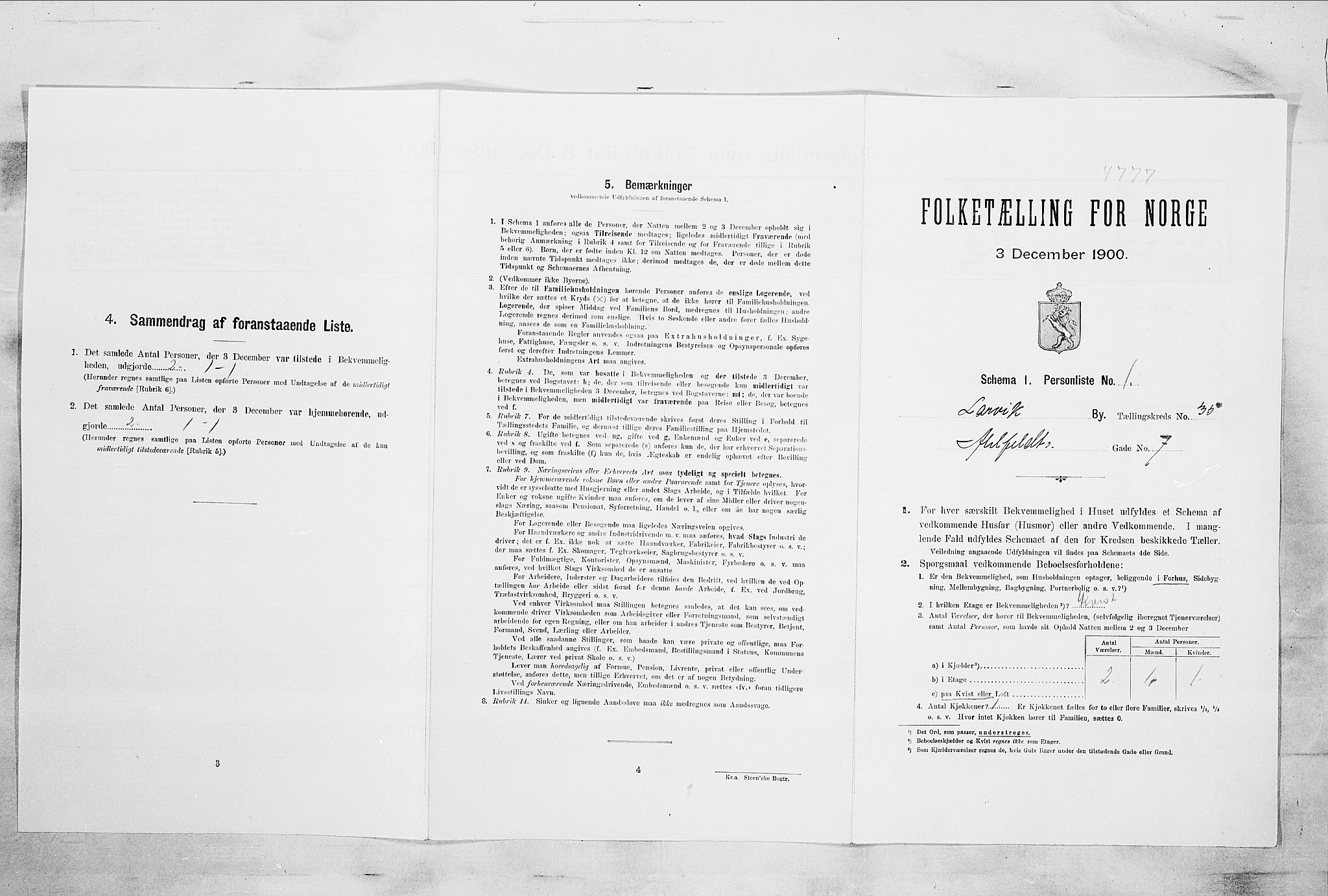 RA, Folketelling 1900 for 0707 Larvik kjøpstad, 1900, s. 4404