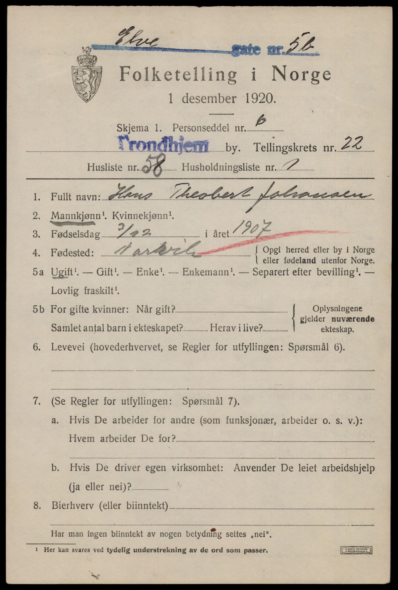 SAT, Folketelling 1920 for 1601 Trondheim kjøpstad, 1920, s. 63924