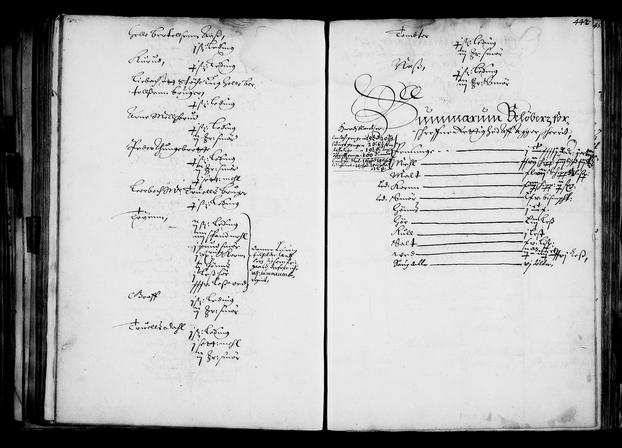 Rentekammeret inntil 1814, Realistisk ordnet avdeling, AV/RA-EA-4070/N/Na/L0001: [XI f]: Akershus stifts jordebok, 1652, s. 441b-442a