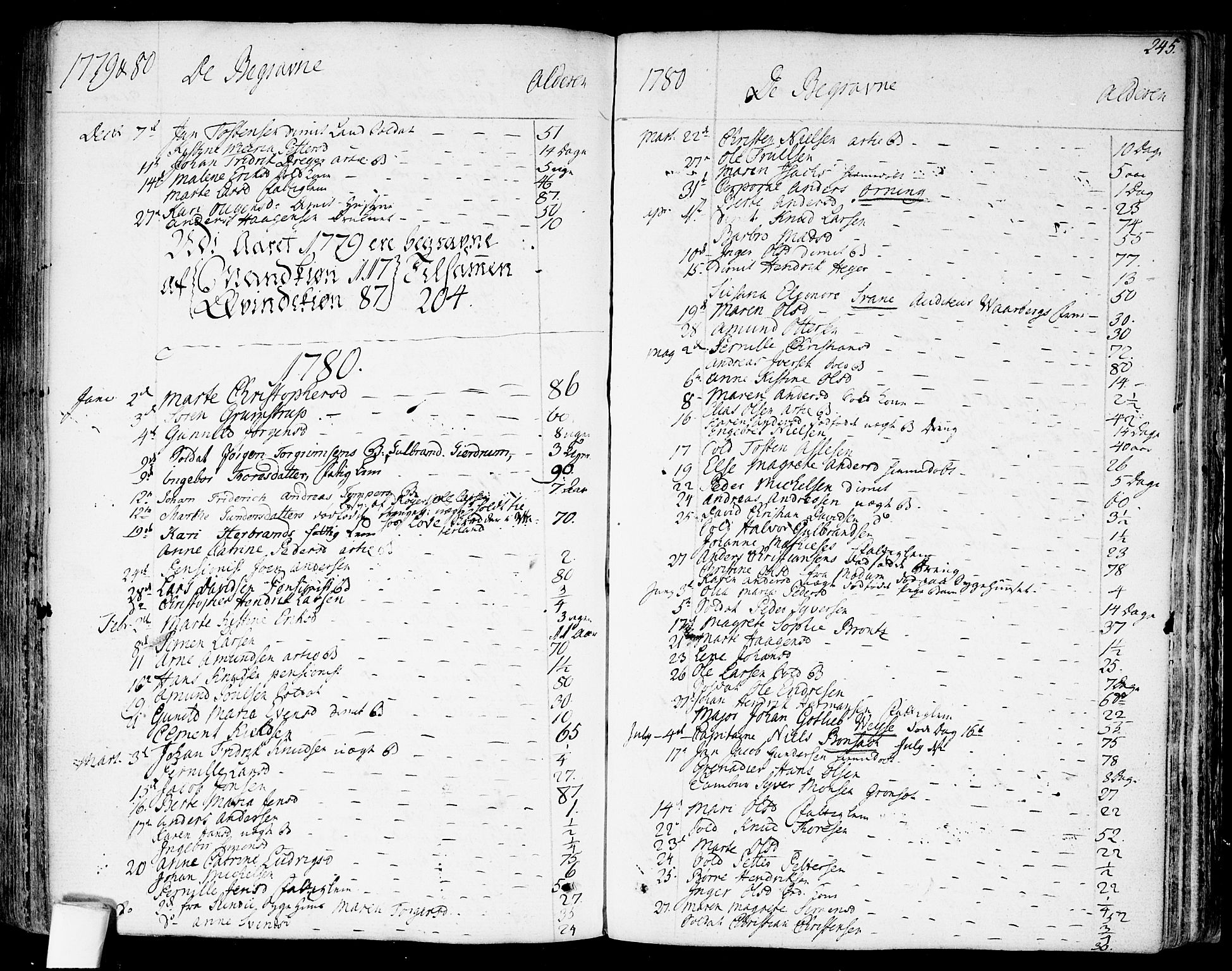 Garnisonsmenigheten Kirkebøker, AV/SAO-A-10846/F/Fa/L0003: Ministerialbok nr. 3, 1777-1809, s. 245
