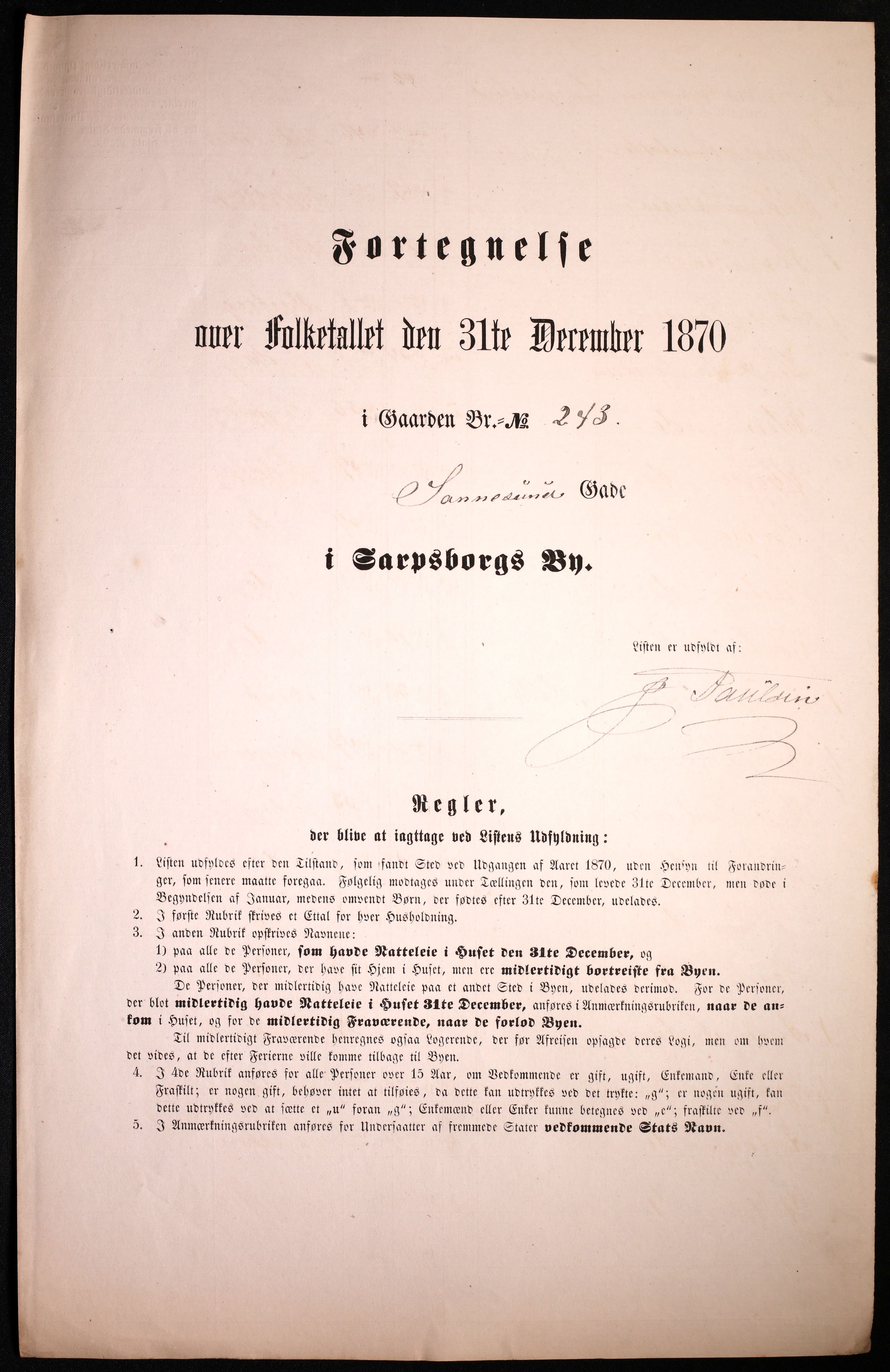 RA, Folketelling 1870 for 0102 Sarpsborg kjøpstad, 1870, s. 127